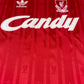 Vintage Liverpool Adidas Home Football Shirt 1988 - 1989 Soccer Jersey Candy Red Made in UK Size Slim Fit S