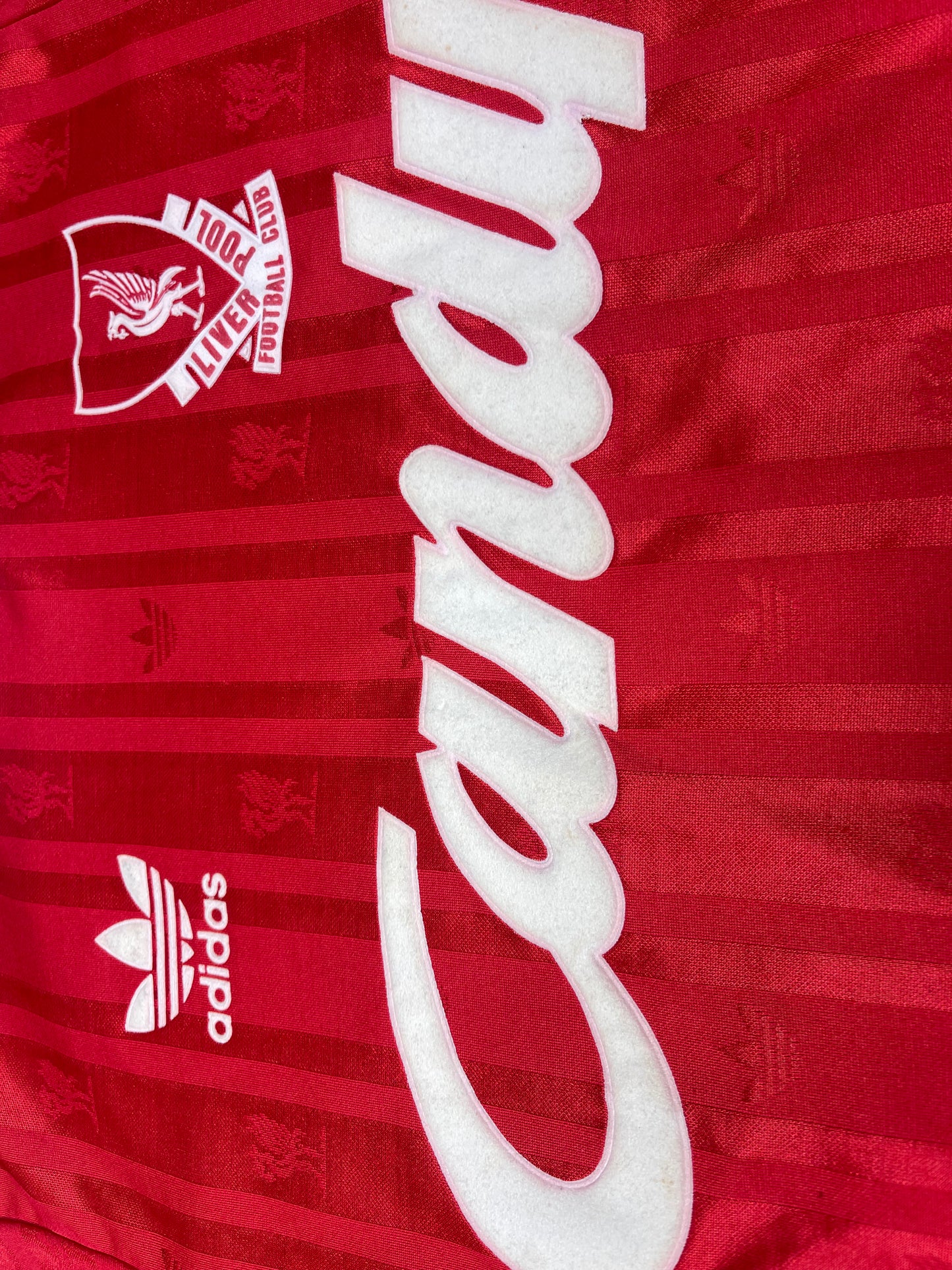Vintage Liverpool Adidas Home Football Shirt 1988 - 1989 Soccer Jersey Candy Red Made in UK Size Slim Fit S