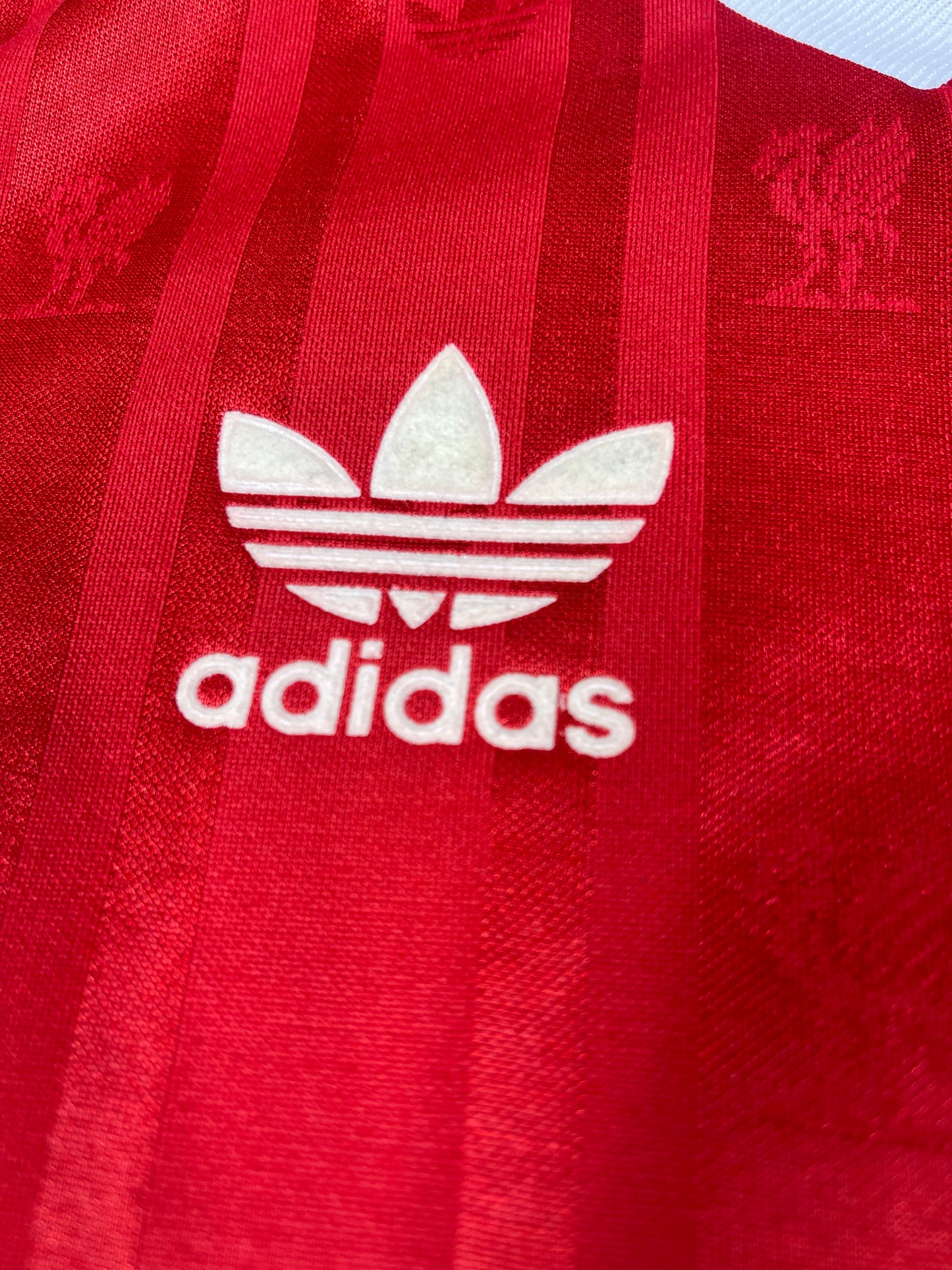 Vintage Liverpool Adidas Home Football Shirt 1988 - 1989 Soccer Jersey Candy Red Made in UK Size Slim Fit S