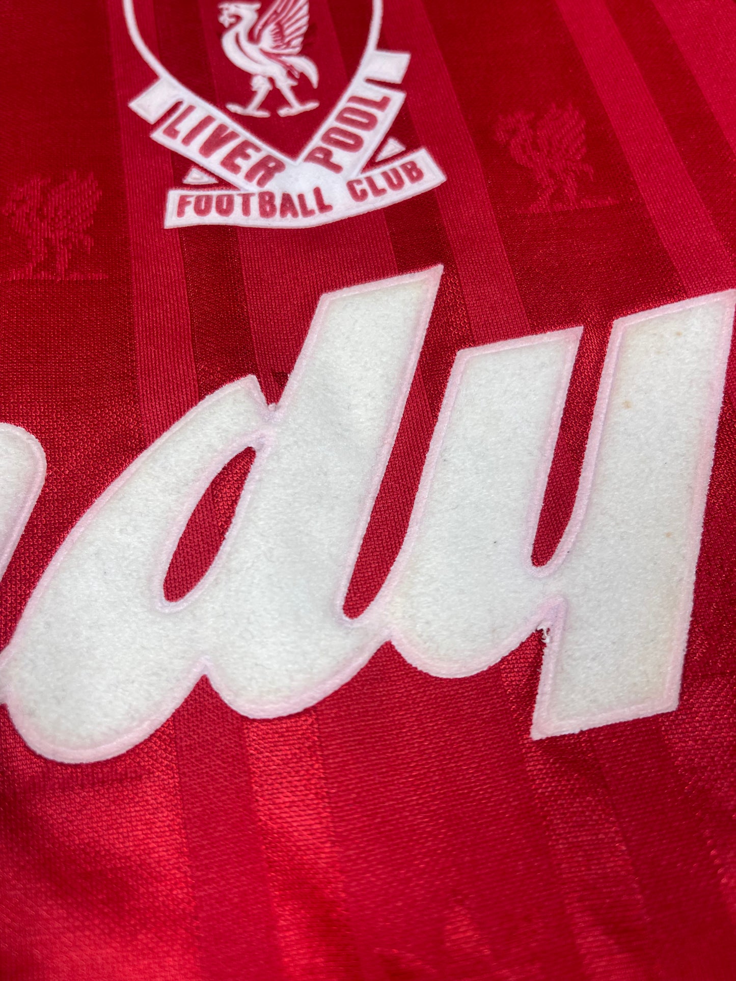 Vintage Liverpool Adidas Home Football Shirt 1988 - 1989 Soccer Jersey Candy Red Made in UK Size Slim Fit S
