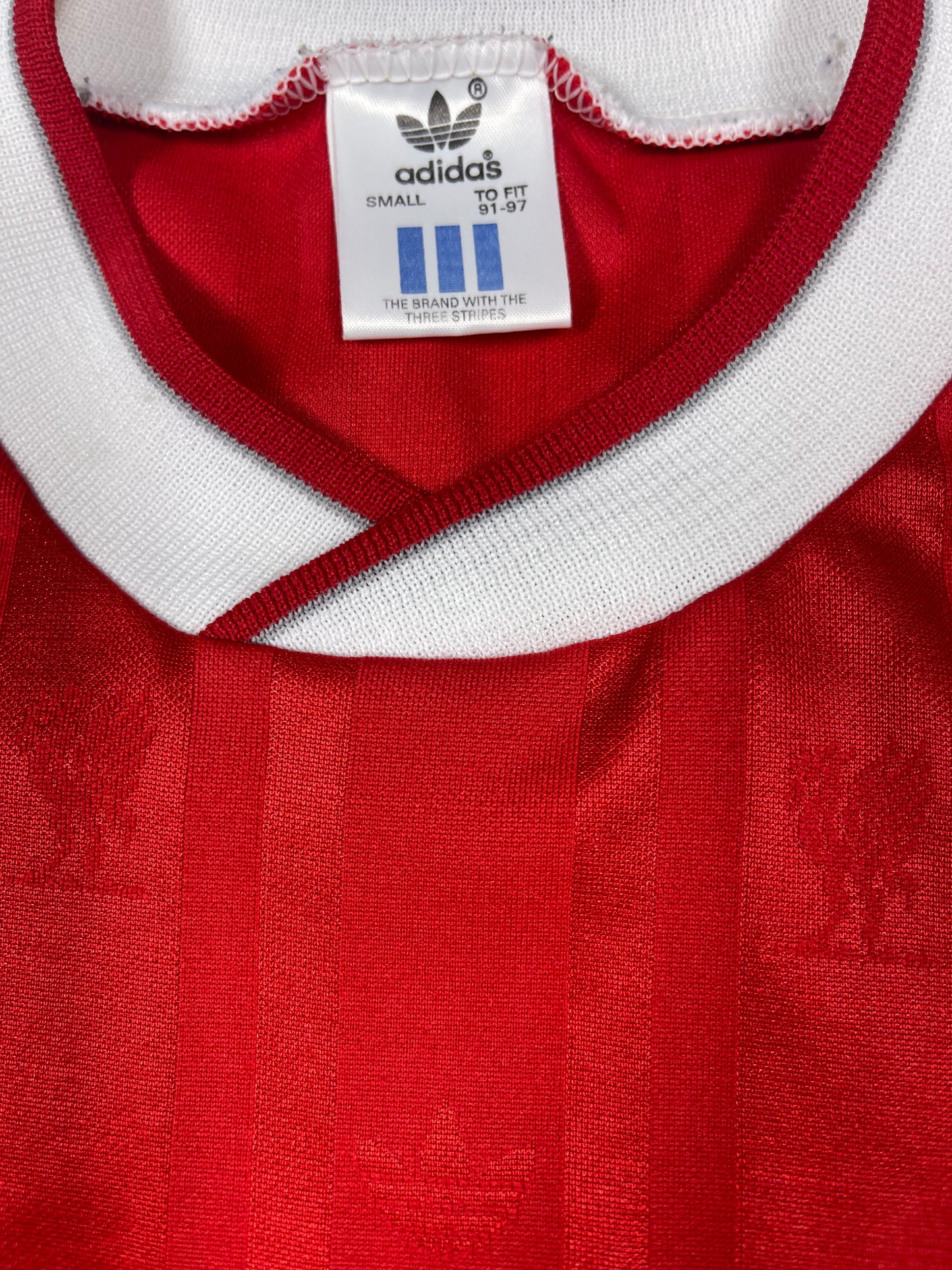 Vintage Liverpool Adidas Home Football Shirt 1988 - 1989 Soccer Jersey Candy Red Made in UK Size Slim Fit S