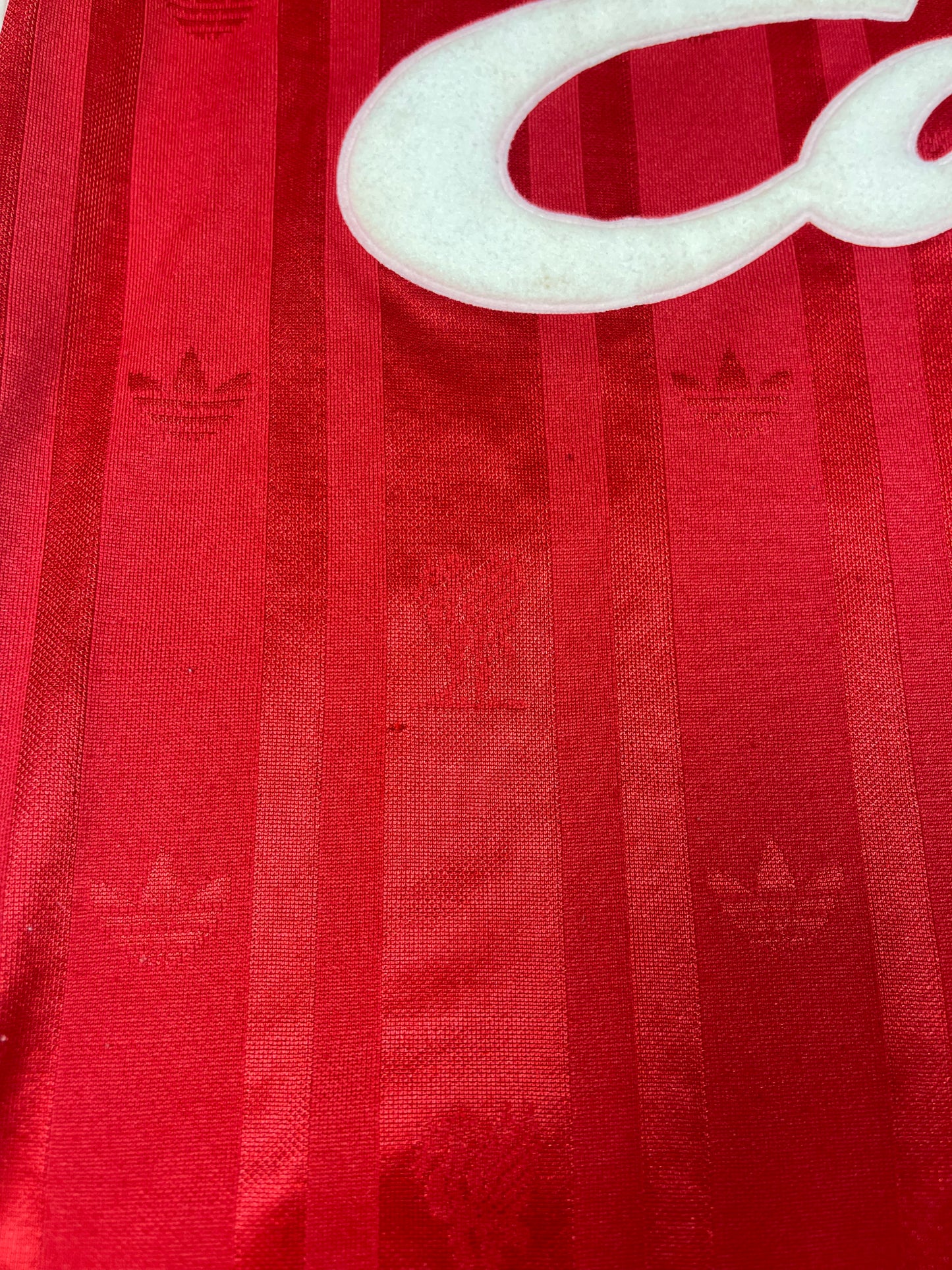 Vintage Liverpool Adidas Home Football Shirt 1988 - 1989 Soccer Jersey Candy Red Made in UK Size Slim Fit S