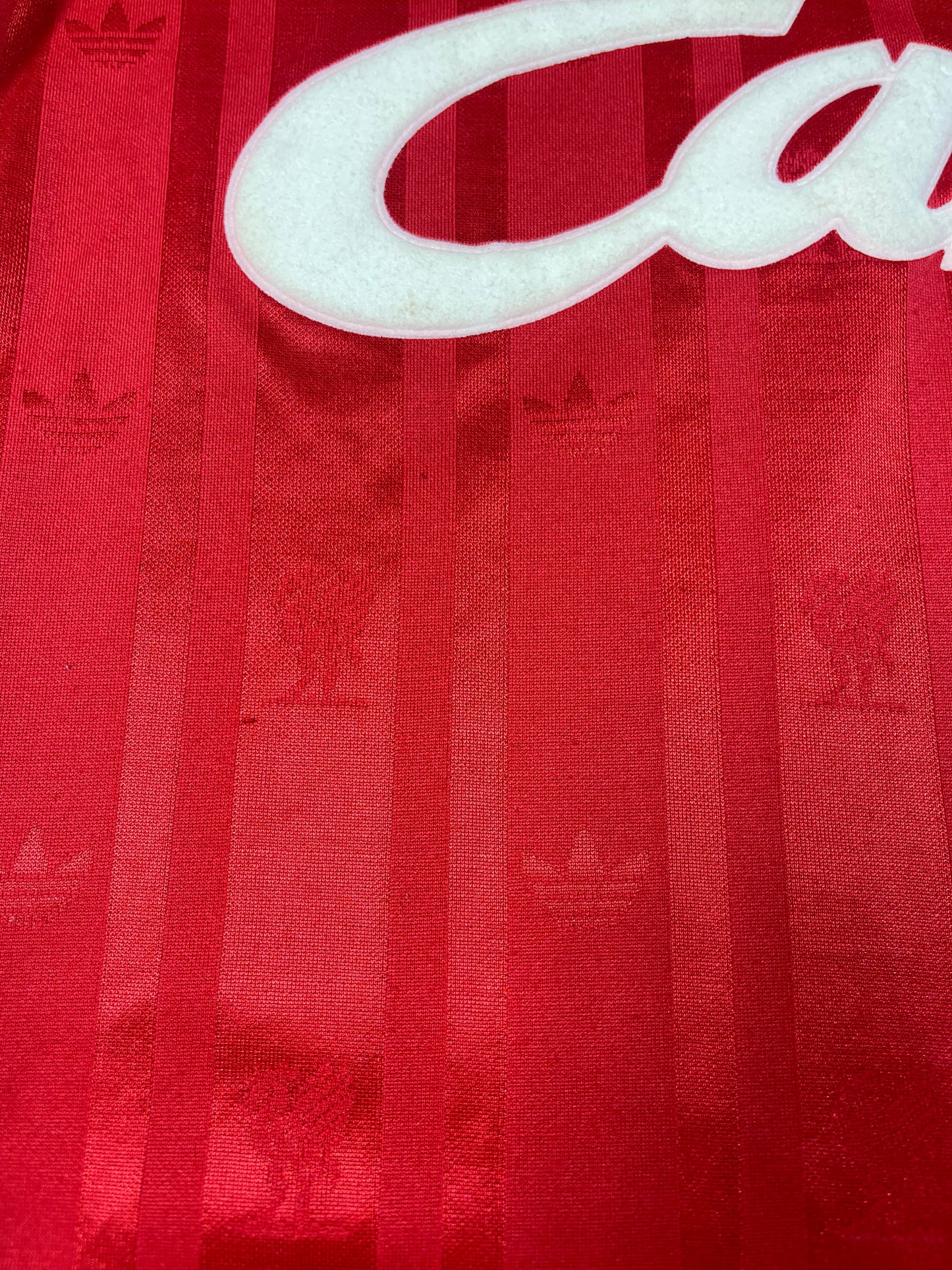 Vintage Liverpool Adidas Home Football Shirt 1988 - 1989 Soccer Jersey Candy Red Made in UK Size Slim Fit S