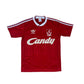 Vintage Liverpool Adidas Home Football Shirt 1988 - 1989 Soccer Jersey Candy Red Made in UK Size Slim Fit S