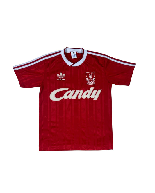 Vintage Liverpool Adidas Home Football Shirt 1988 - 1989 Soccer Jersey Candy Red Made in UK Size Slim Fit S