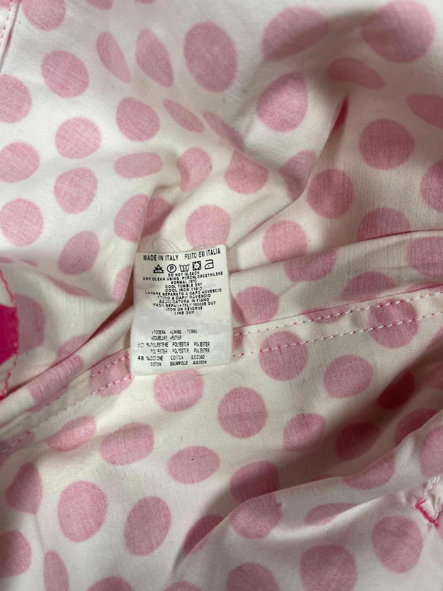 Y2K Vintage Moschino Pink Dots Jacket Made in Italy Size S-M