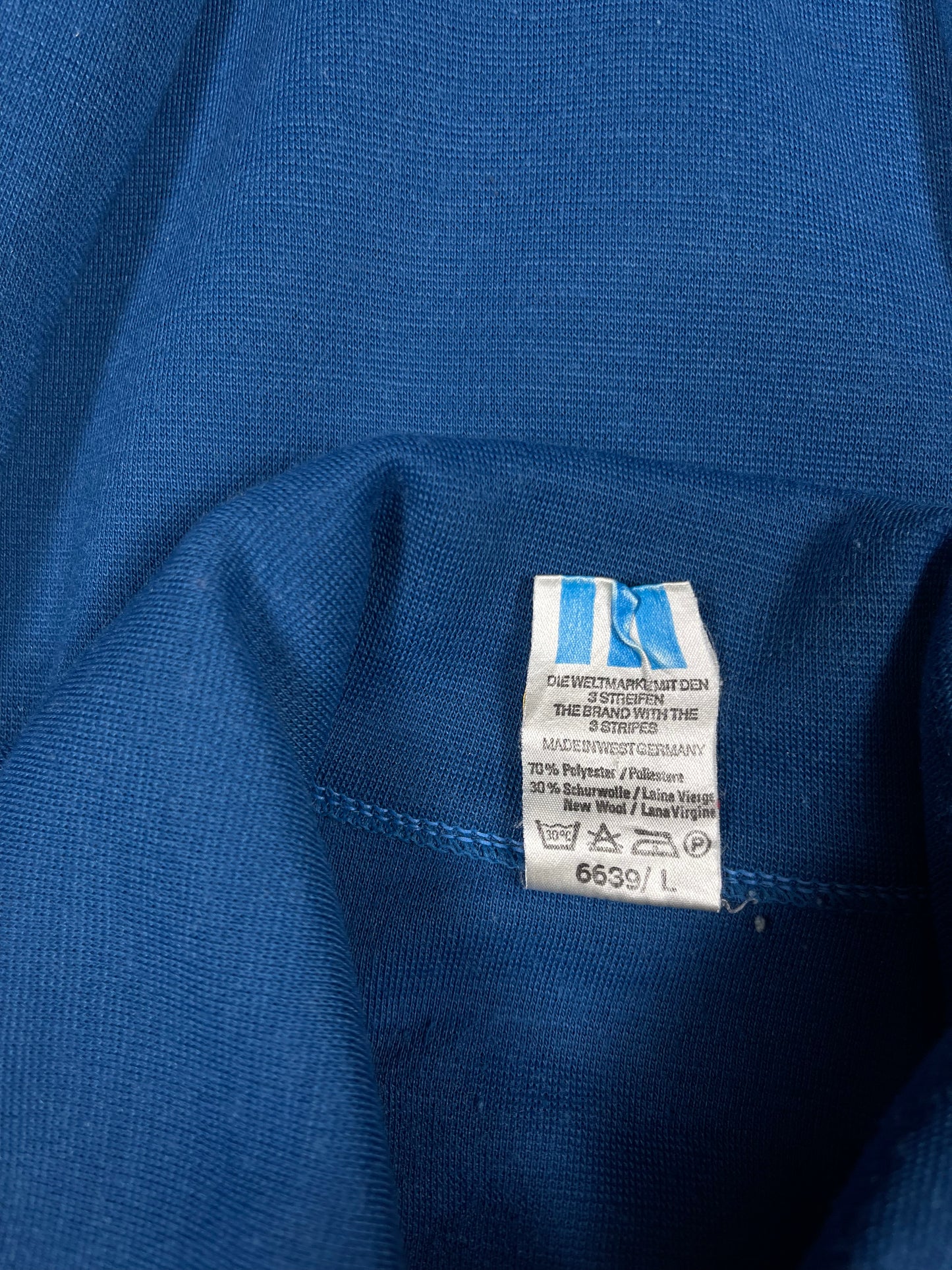 💎 Rare Vintage 70's Adidas Track Top Jacket Blue Made in West Germany