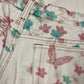 Vintage 90's Roberto Cavalli Mom Jeans Trousers Made in Italy Size M White Romantic Floral Peacock Flowers Butterfly Cotton