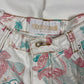 Vintage 90's Roberto Cavalli Mom Jeans Trousers Made in Italy Size M White Romantic Floral Peacock Flowers Butterfly Cotton