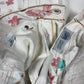 Vintage 90's Roberto Cavalli Mom Jeans Trousers Made in Italy Size M White Romantic Floral Peacock Flowers Butterfly Cotton