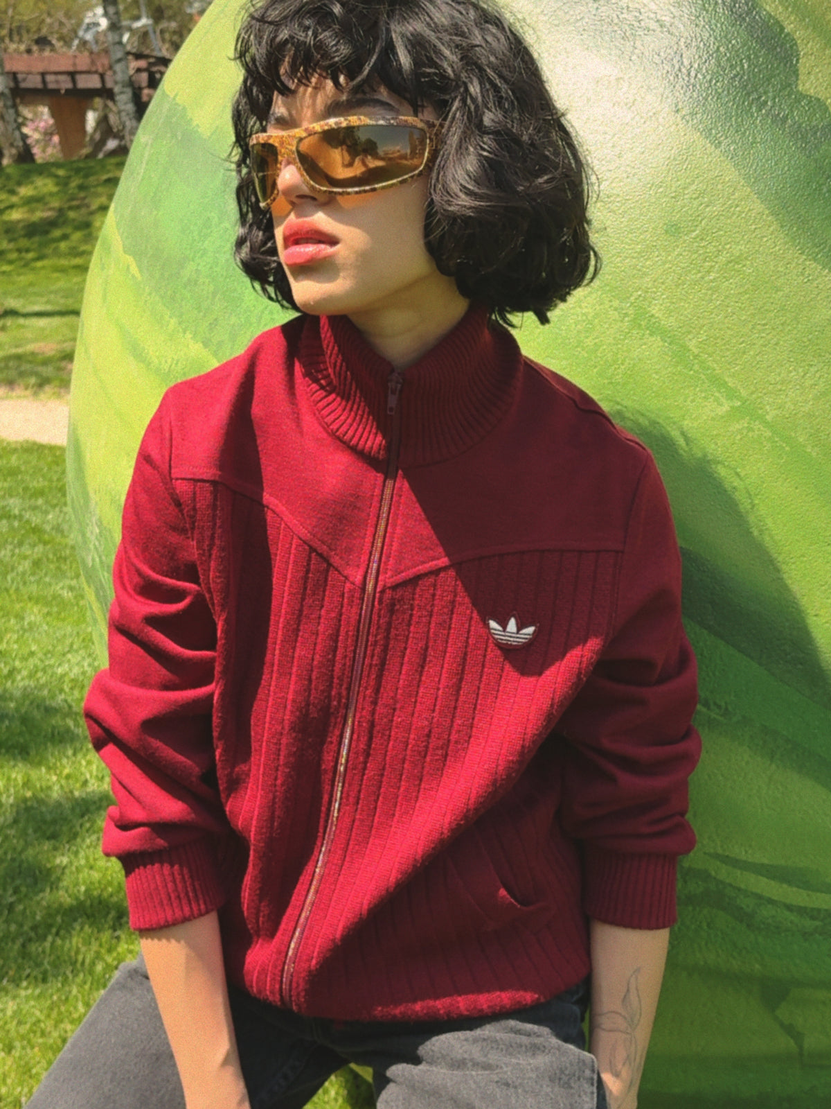 Vintage 80's Adidas Track Top Jacket Made in West Germany Burgundy Size S-M