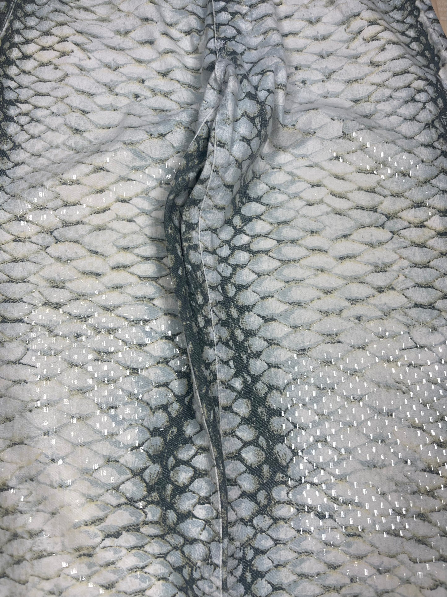 Vintage Roberto Cavalli Jeans Pants Made in Italy Size L Snakeskin Pattern Shiny Scales