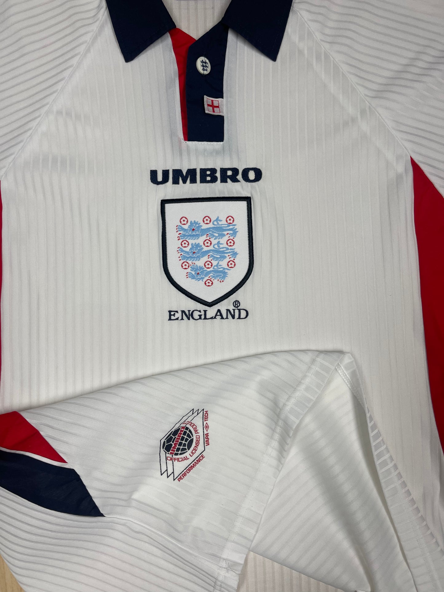 Vintage England Umbro 1998 - 1999 Home Football Shirt Size XL White