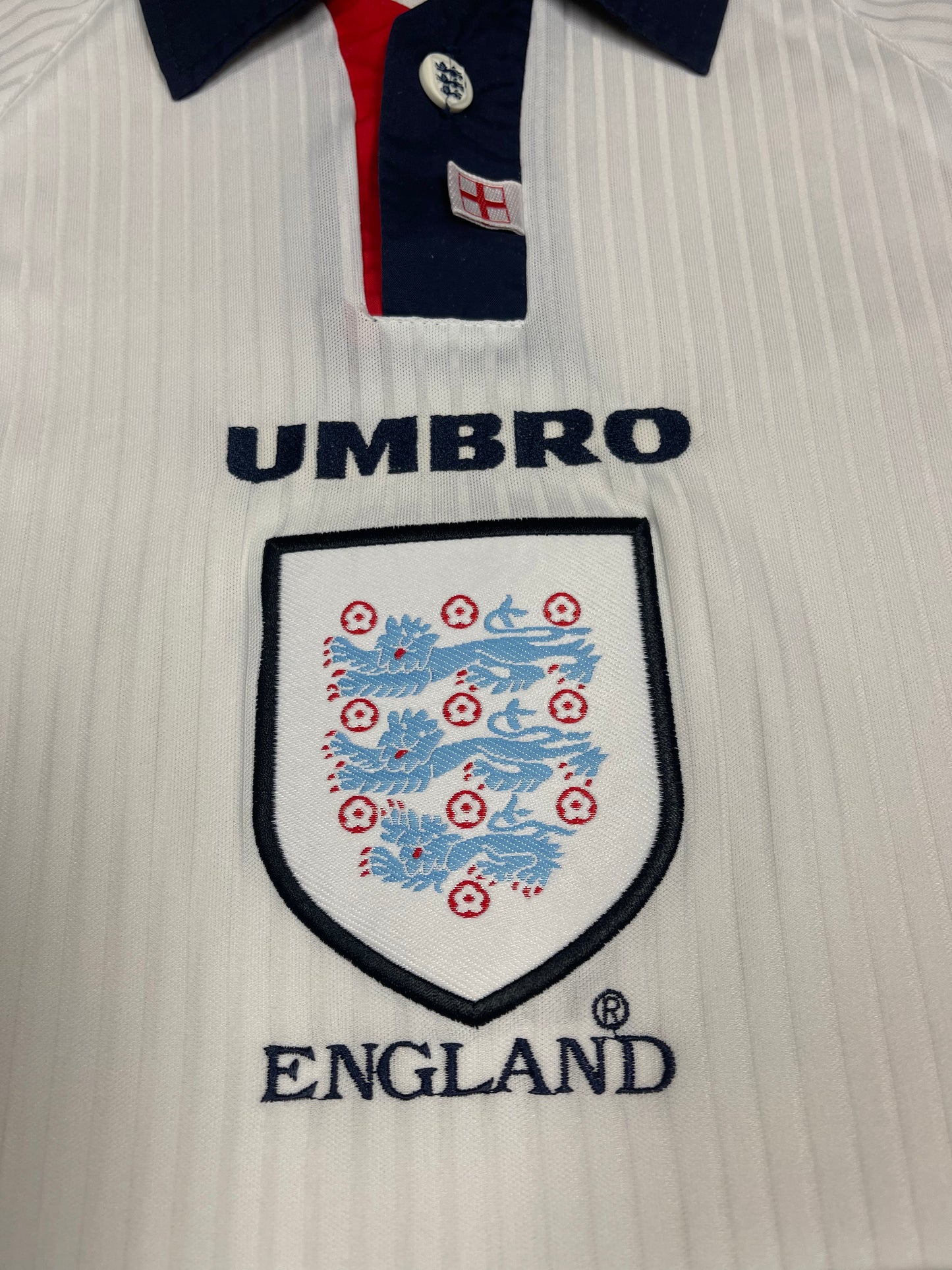 Vintage England Umbro 1998 - 1999 Home Football Shirt Size XL White