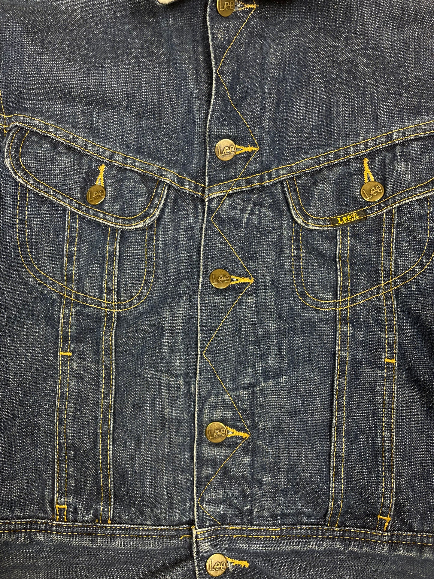 Vintage 90's Lee Denim Jeans Sherpa Lined Jacket Size S Blue