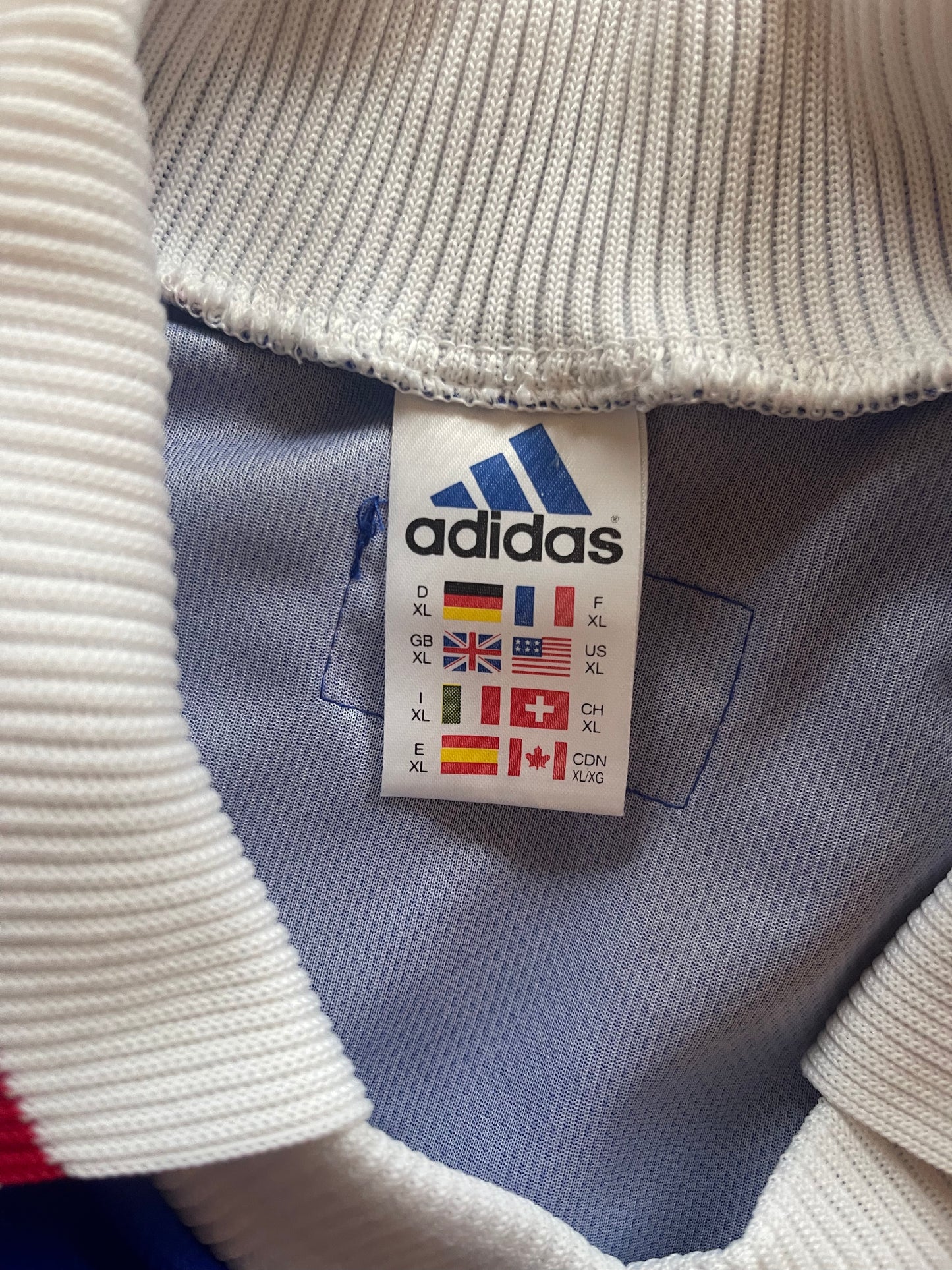 🇫🇷⚽️ Iconic Vintage France Adidas Home Football Shirt 1998 1999 2000 World Cup Size XL Blue Made in UK