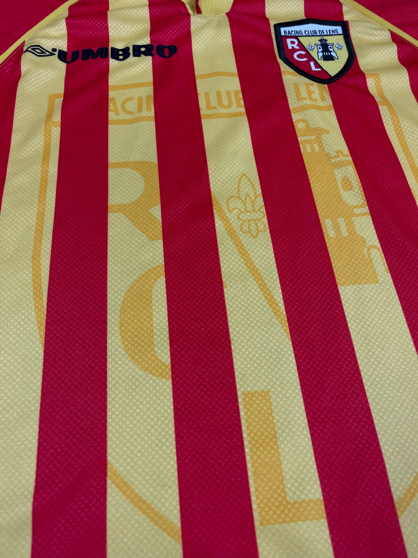 Vintage RC Lens Umbro 1998 - 1999 Home Football Shirt Size M Red Yellow