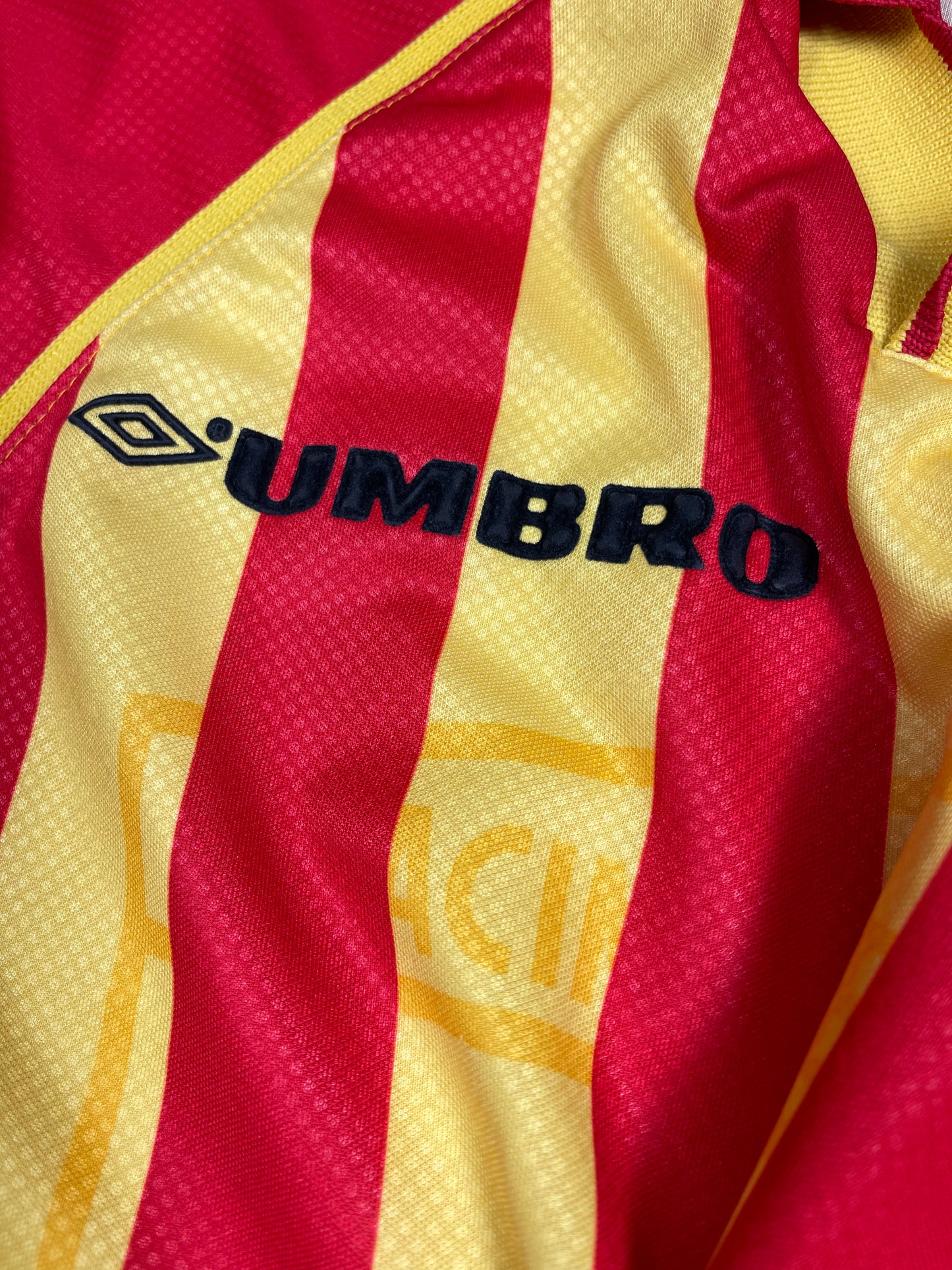 Vintage RC Lens Umbro 1998 - 1999 Home Football Shirt Size M Red Yellow