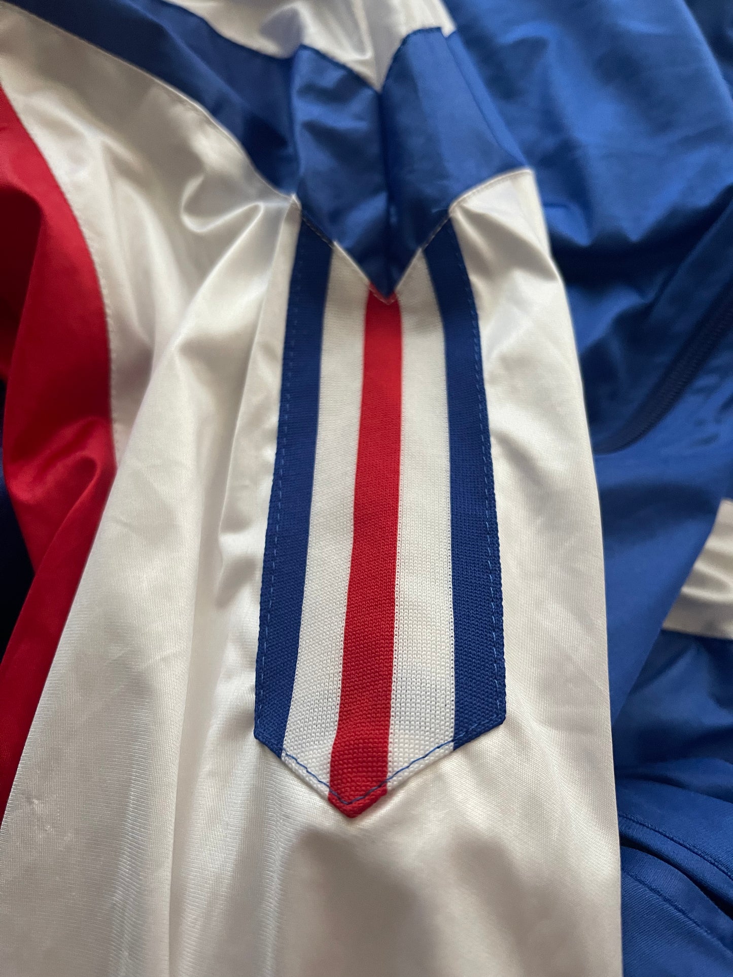 Vintage France Adidas Football Jacket Shell 1990 1991 - 1992 Made in France Size L - XL Blue Red White