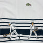Vintage 80's Lacoste Chemise Pique Tennis Embroidered Sweatshirt Crew Neck Made in France Size L - XL White