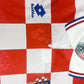 Vintage Croatia Hravatska Lotto 1996-1997 Home Football Shirt Checkerboard Šahovnica Motif Size M Made in Italy Red White