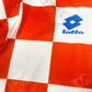 Vintage Croatia Hravatska Lotto 1996-1997 Home Football Shirt Checkerboard Šahovnica Motif Size M Made in Italy Red White