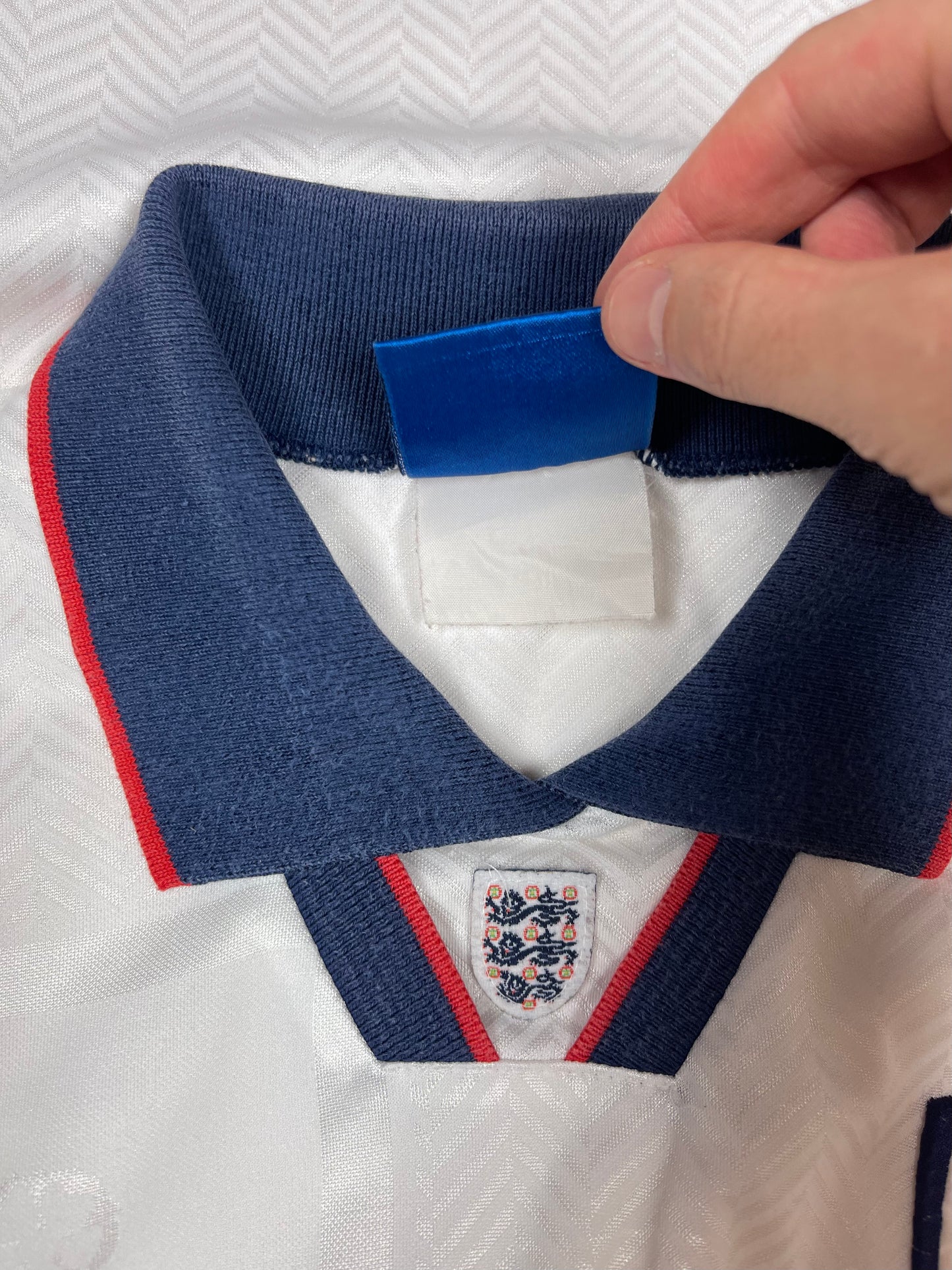 Vintage England Umbro 1993 - 1995 Home Football Shirt Size XL White