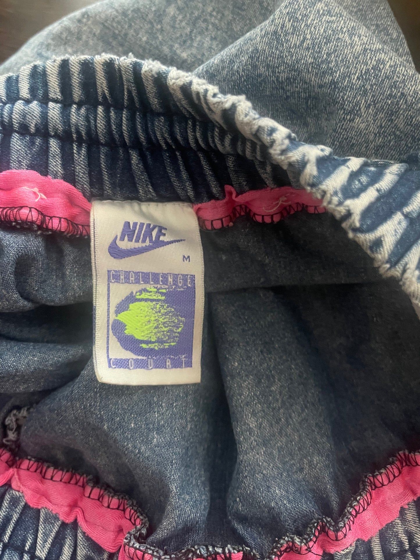 ☄️🎾Vintage 90's Nike Challenge Court Tennis Skirt Size M Acid Washed Denim Jeans Andre Agassi