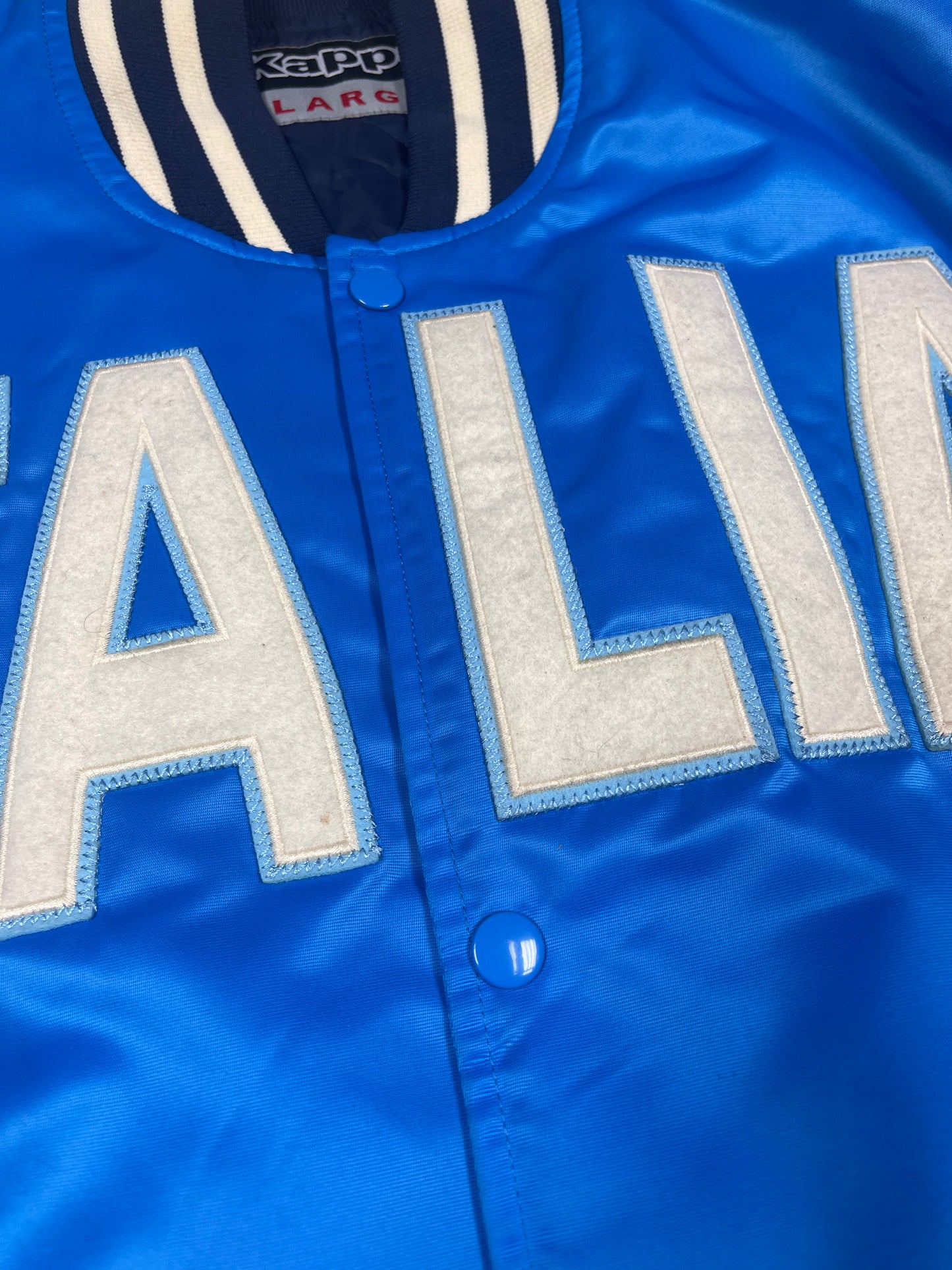 Y2K Italia Italy Kappa Varsity Bomber Jacket Letterman Jacket Baseball Jacket Nylon Varsity Jacket Snap Button Size L