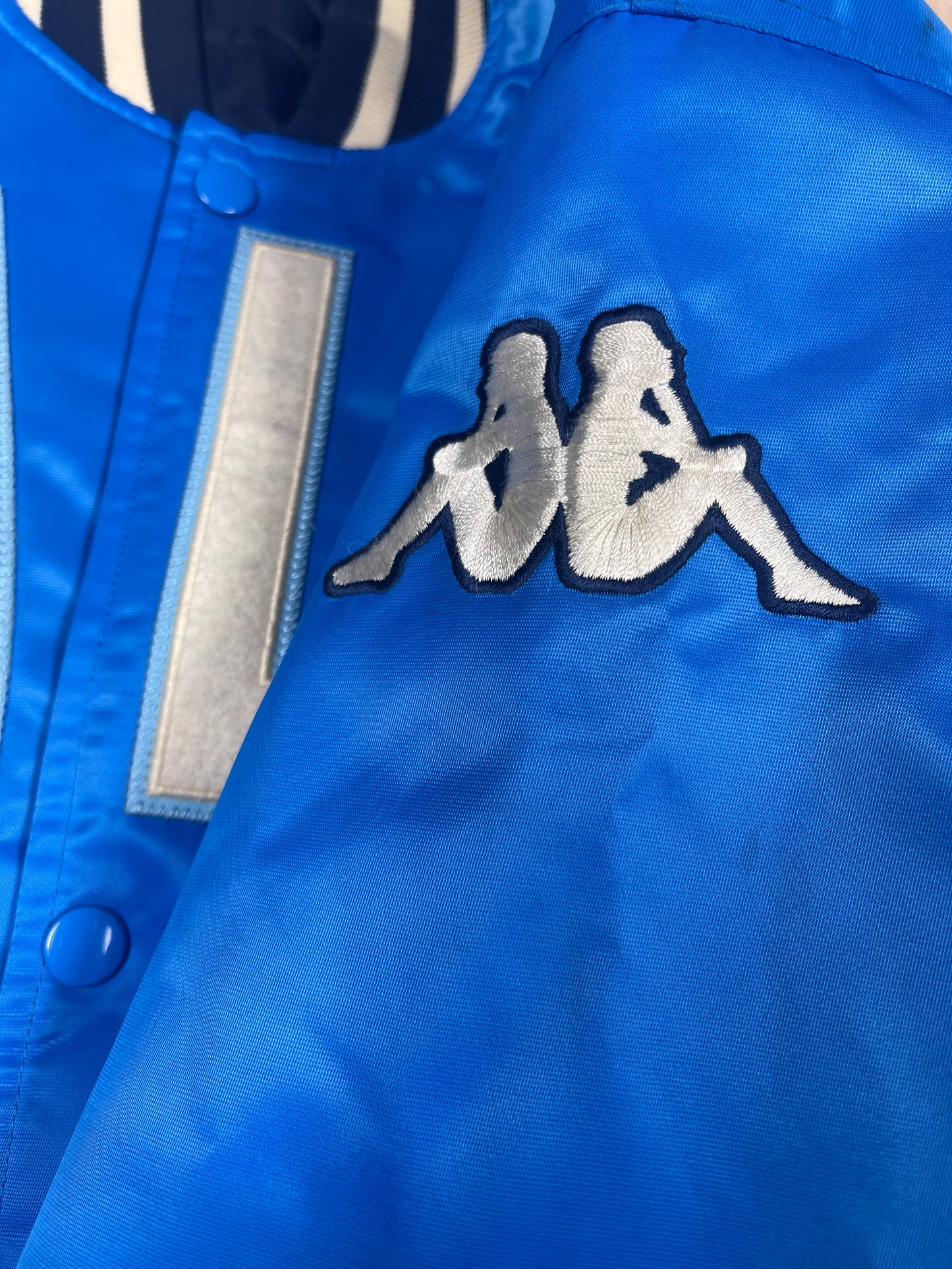 Y2K Italia Italy Kappa Varsity Bomber Jacket Letterman Jacket Baseball Jacket Nylon Varsity Jacket Snap Button Size L