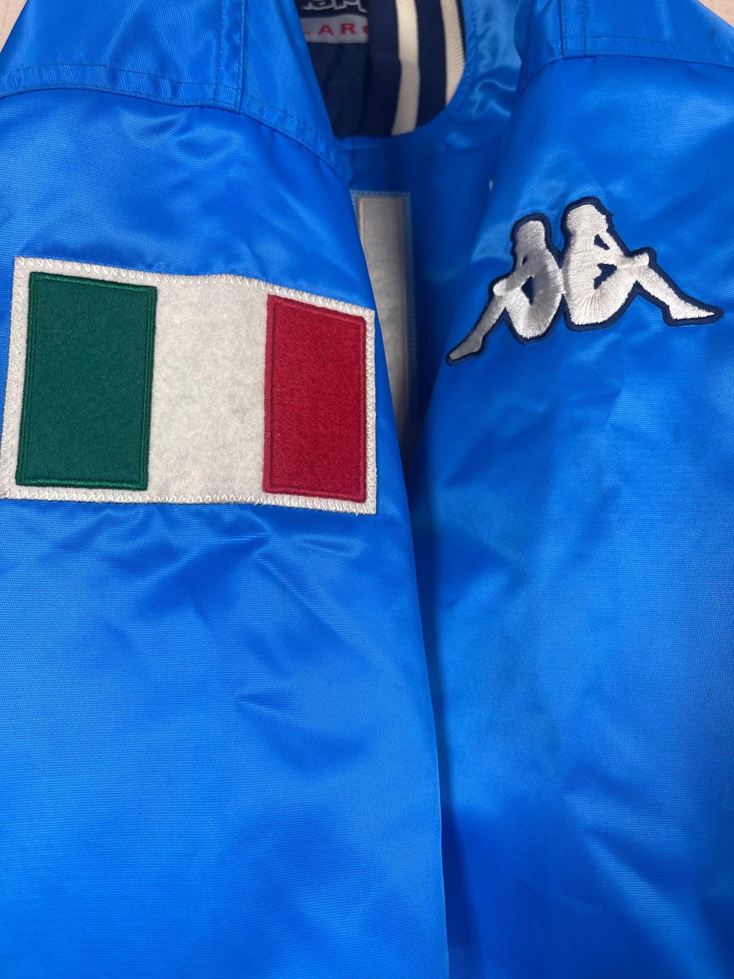 Y2K Italia Italy Kappa Varsity Bomber Jacket Letterman Jacket Baseball Jacket Nylon Varsity Jacket Snap Button Size L