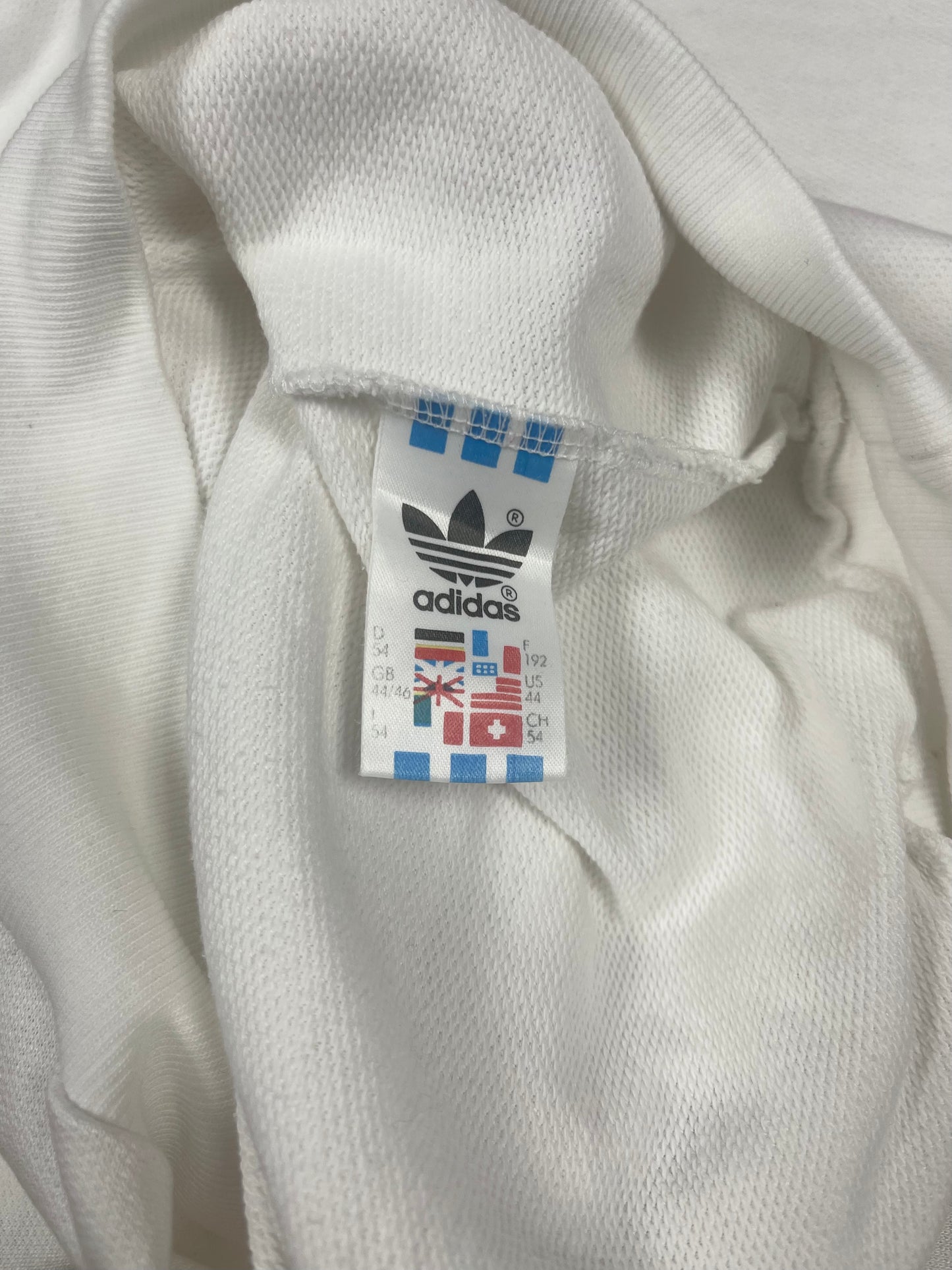 Vintage 80's Adidas Stefan Edberg Tennis Sweatshirt Crew Neck White Made in Yugoslavia Size L-XL