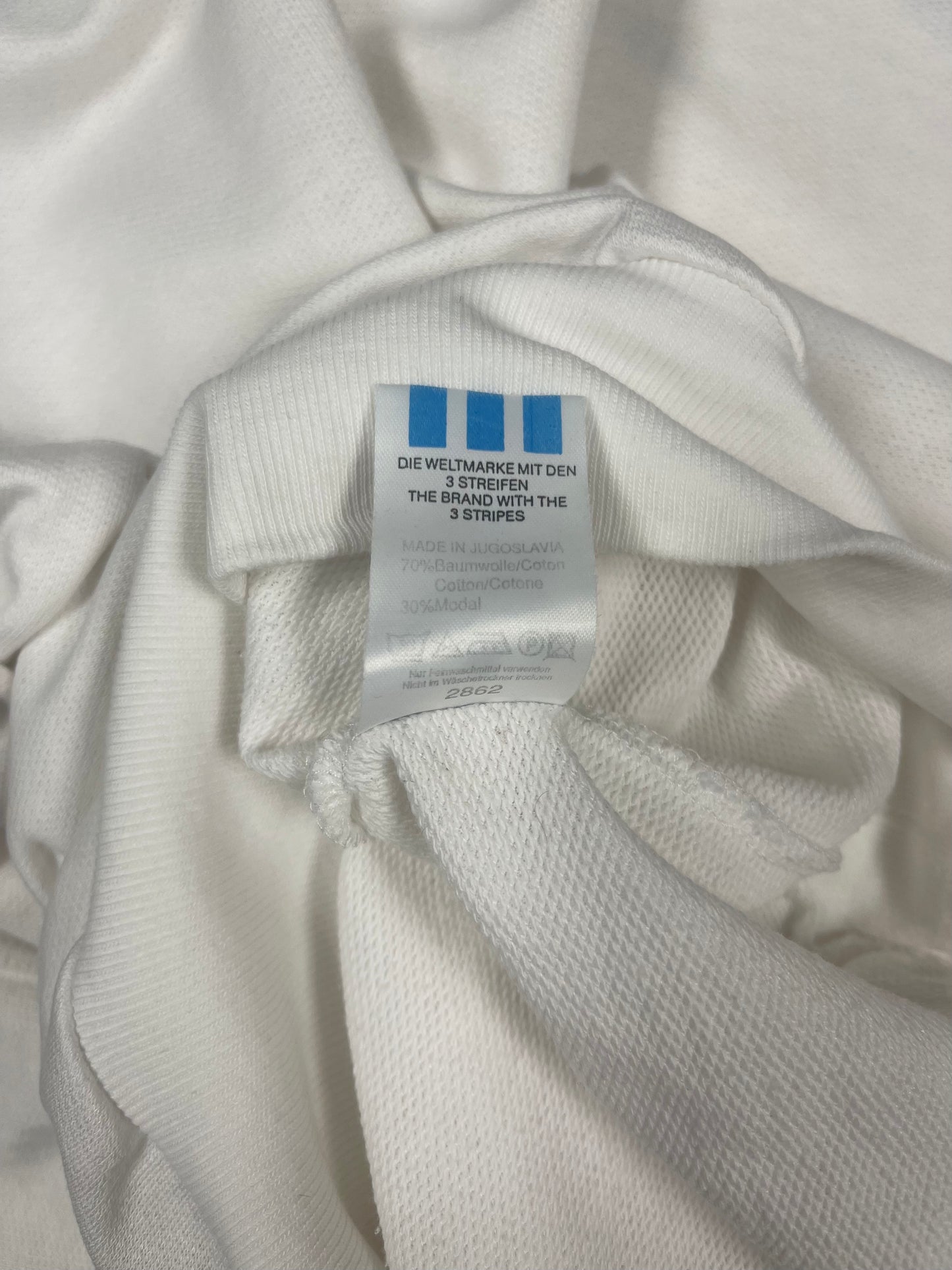 Vintage 80's Adidas Stefan Edberg Tennis Sweatshirt Crew Neck White Made in Yugoslavia Size L-XL