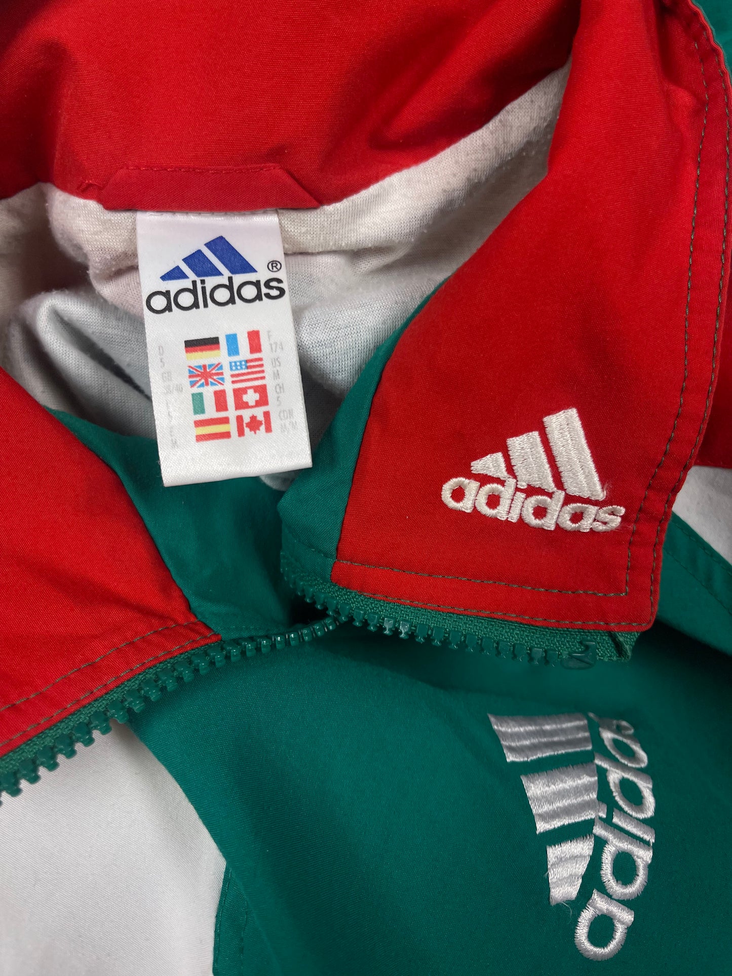 Vintage Hungary Adidas Football Jacket 1998 ? 1999 ? Magyar Labdarúgó Szövetség Soccer Red Green White Size M