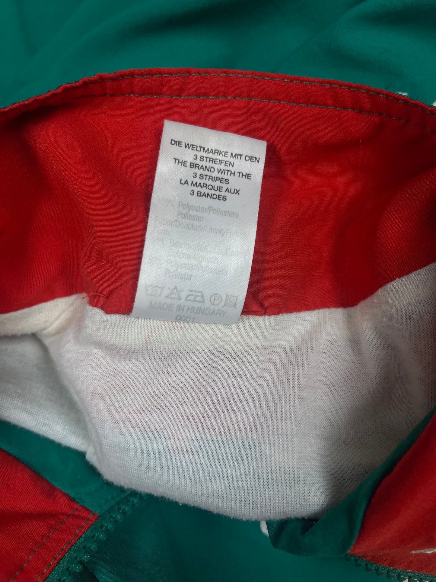 Vintage Hungary Adidas Football Jacket 1998 ? 1999 ? Magyar Labdarúgó Szövetség Soccer Red Green White Size M