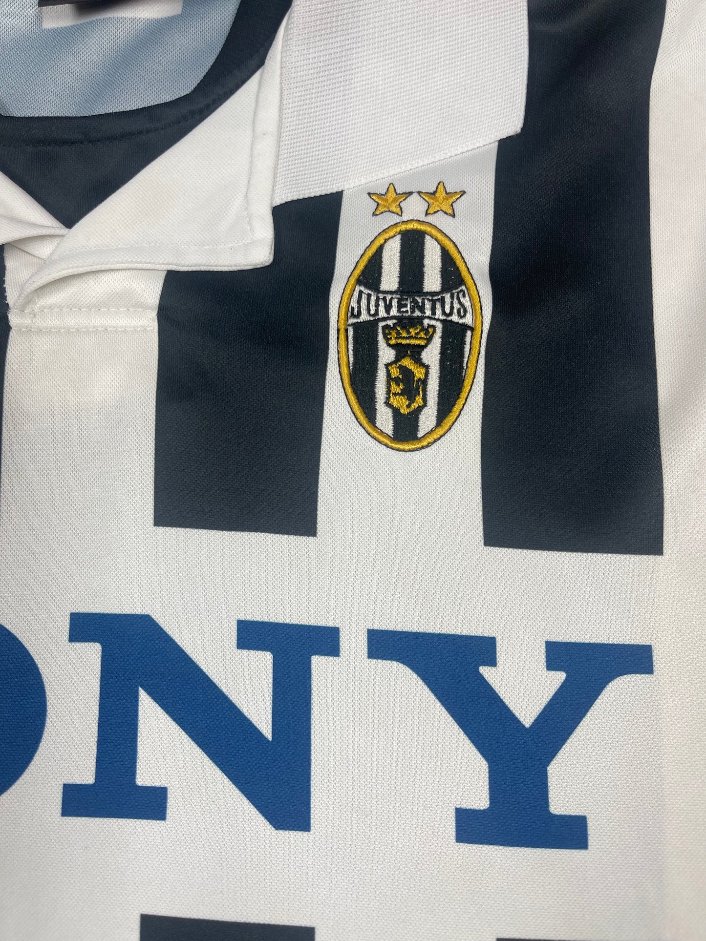 Vintage Juventus Kappa 1999 - 2000 Home Football Shirt Sony Size XL Black White