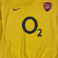 Y2K Arsenal Nike Total 90 2005 - 2006 Drill Top Sweat Top Yellow Size L