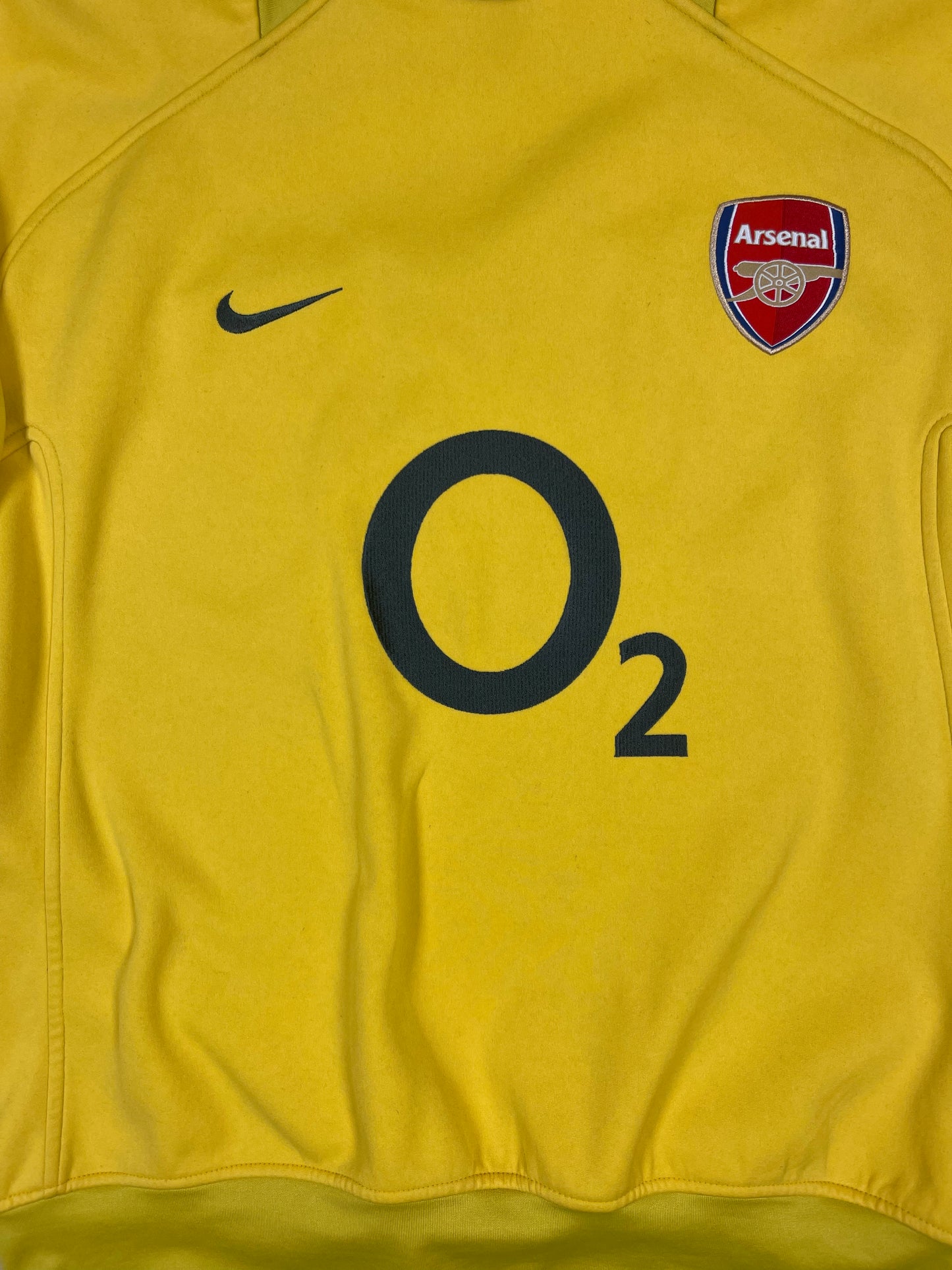 Y2K Arsenal Nike Total 90 2005 - 2006 Drill Top Sweat Top Yellow Size L