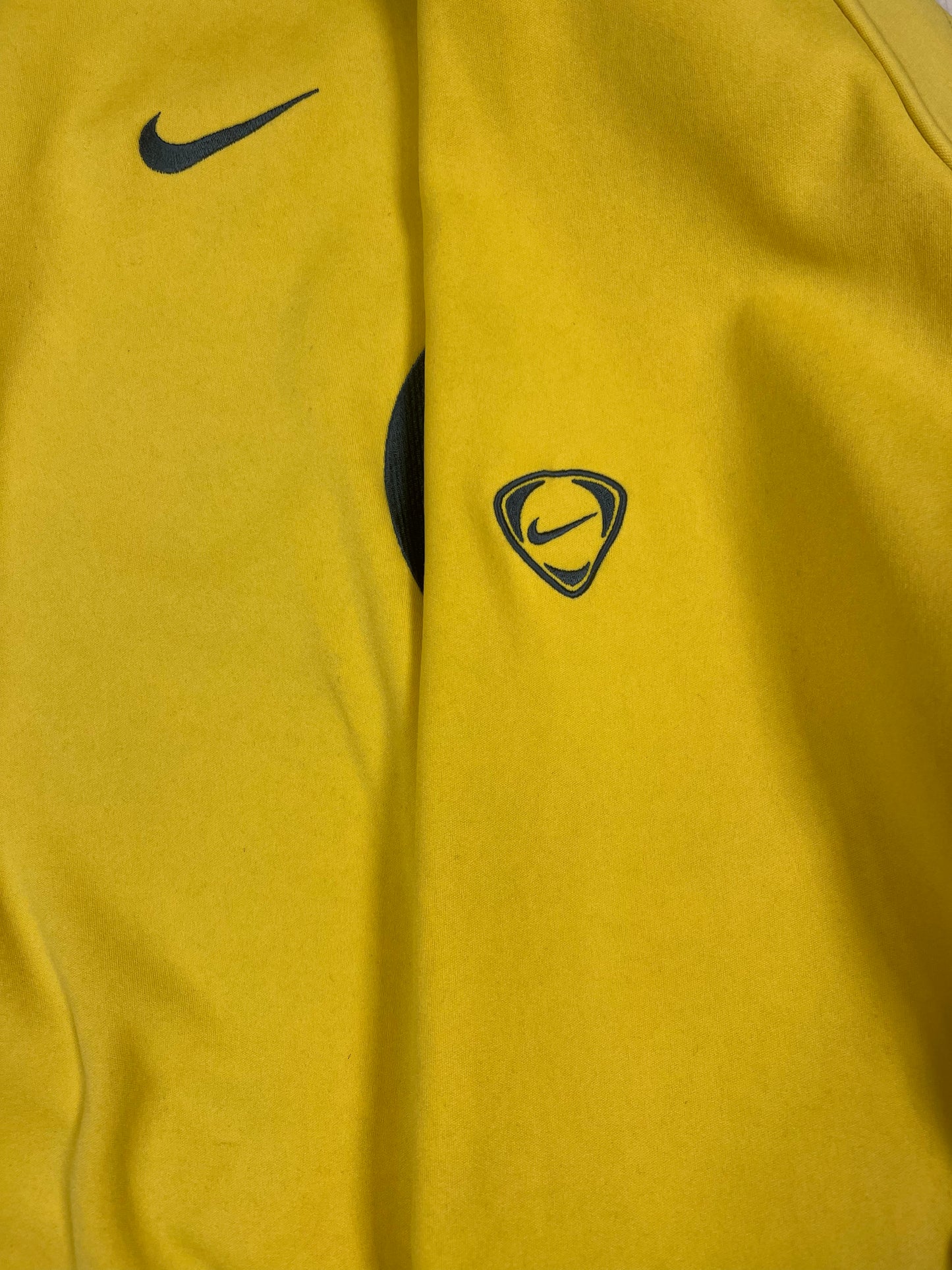 Y2K Arsenal Nike Total 90 2005 - 2006 Drill Top Sweat Top Yellow Size L