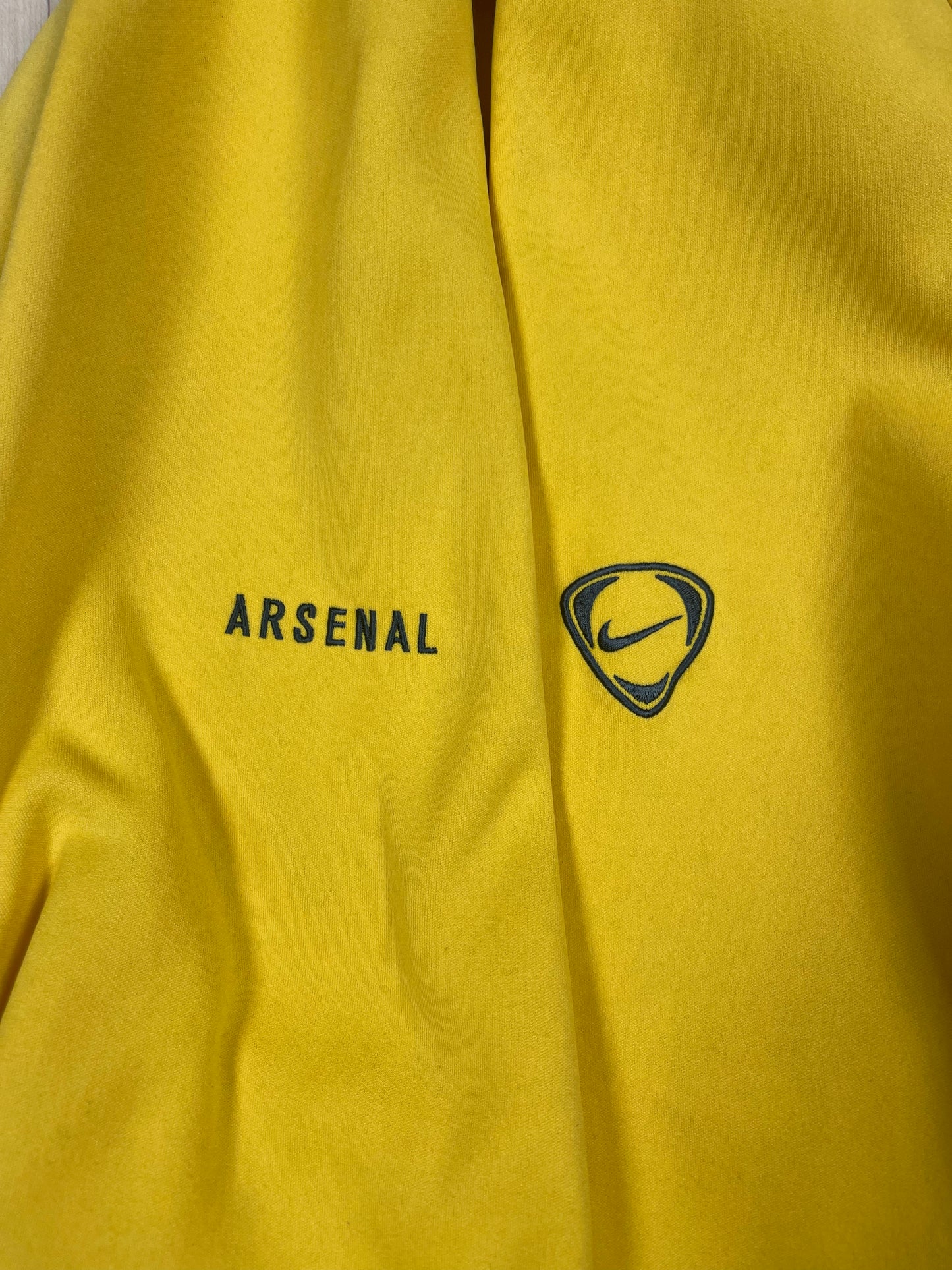 Y2K Arsenal Nike Total 90 2005 - 2006 Drill Top Sweat Top Yellow Size L