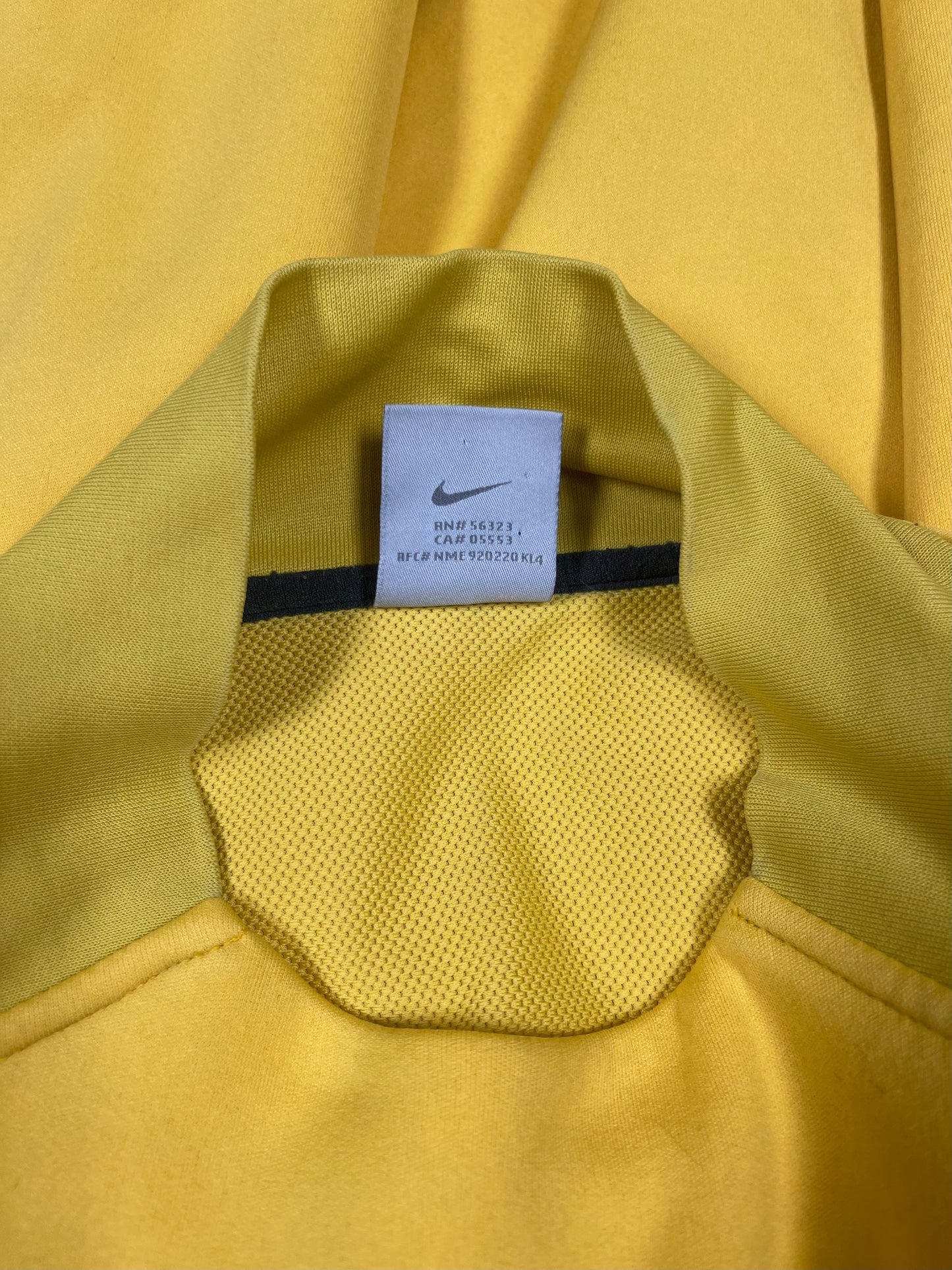 Y2K Arsenal Nike Total 90 2005 - 2006 Drill Top Sweat Top Yellow Size L