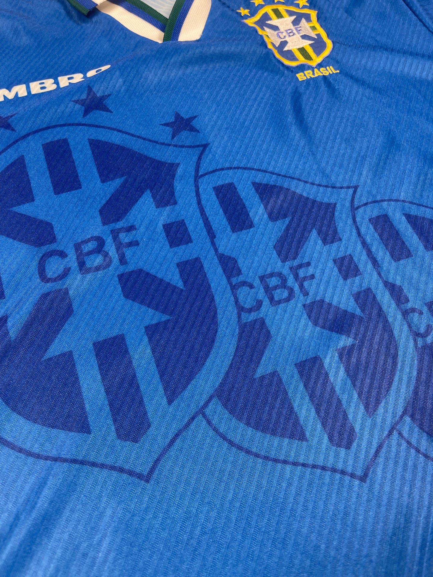 🇧🇷 Vintage Brasil Brazil Umbro Shirt 1994 - 1995 - 1996 - 1997 Football Shirt Soccer Jersey World Cup 1994 USA Size L Blue