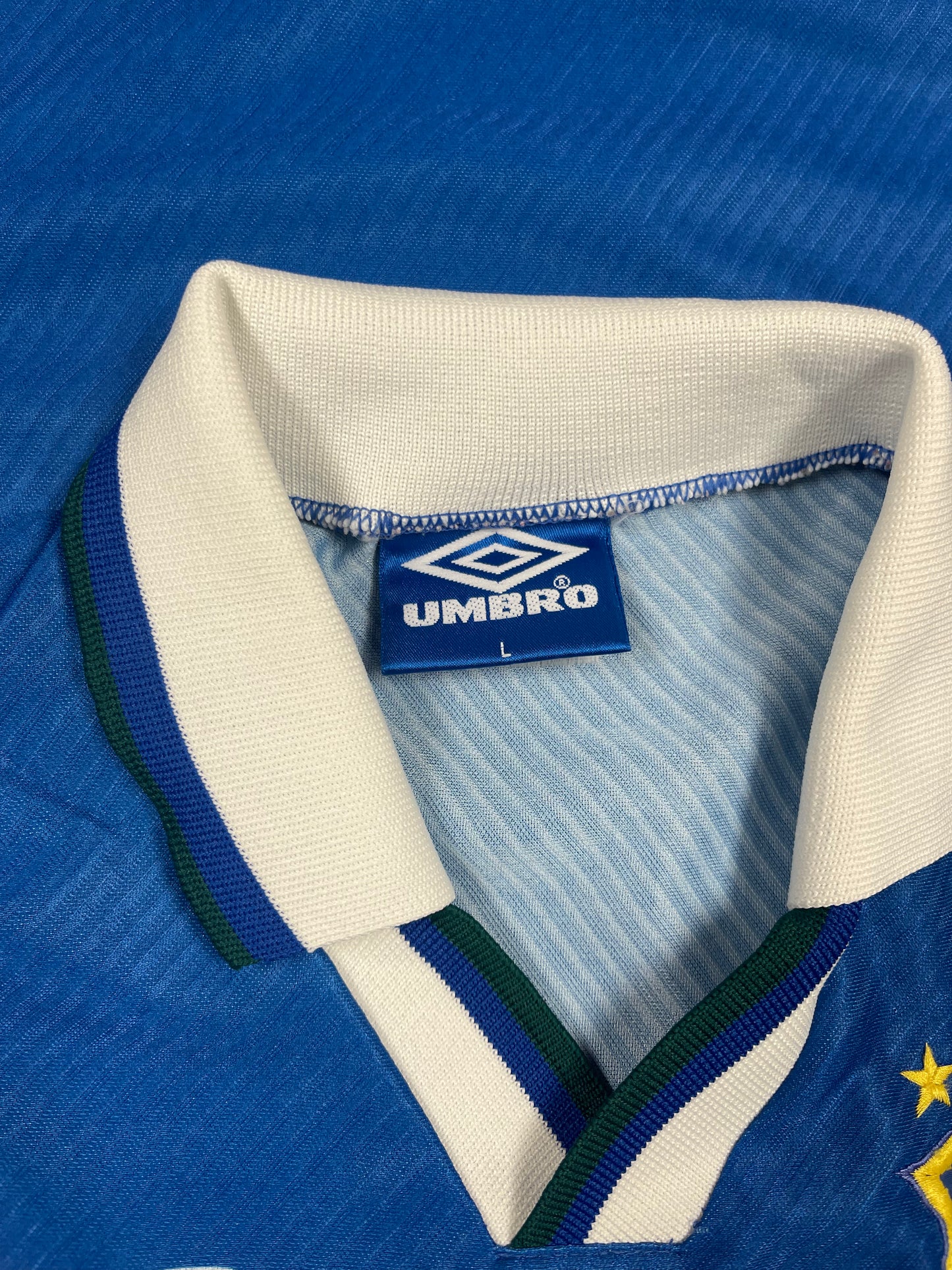 🇧🇷 Vintage Brasil Brazil Umbro Shirt 1994 - 1995 - 1996 - 1997 Football Shirt Soccer Jersey World Cup 1994 USA Size L Blue