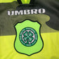 Vintage Celtic Glasgow FC Umbro 1996 - 1997 Away Football Shirt Soccer Jersey Made in England CR SMITH Neon Lime Yellow Black Size XXL