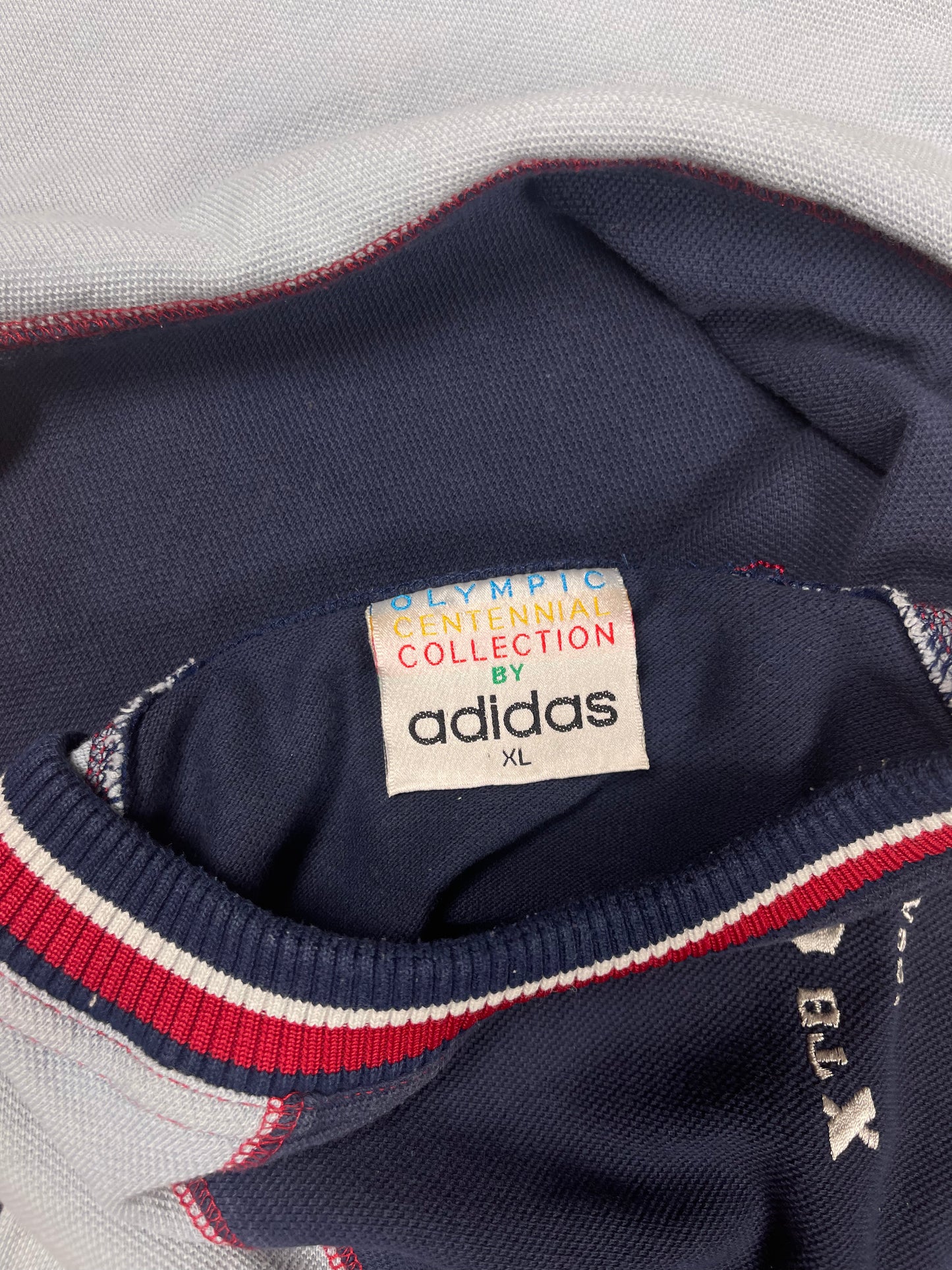 Vintage Adidas Collection Olympic Centennial T-Shirt Cotton Los Angeles 1932 X-th Olympiad Gate Check M5 Embroidered Size XL
