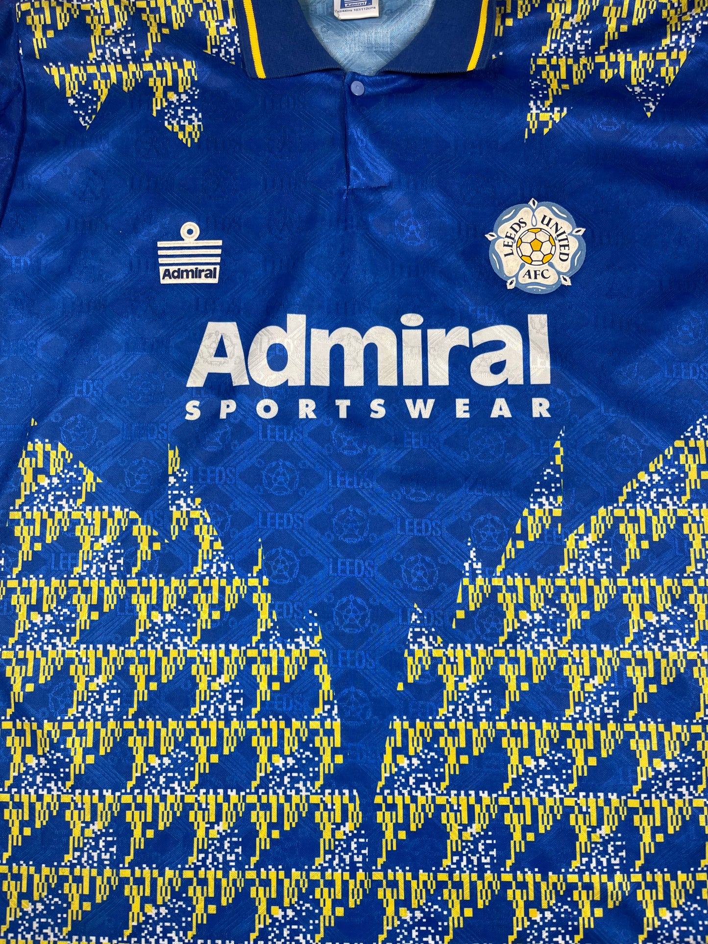 Leeds United AFC Admiral Sportswear 1992 - 1993 Away Football Shirt Made in UK 725 Blue