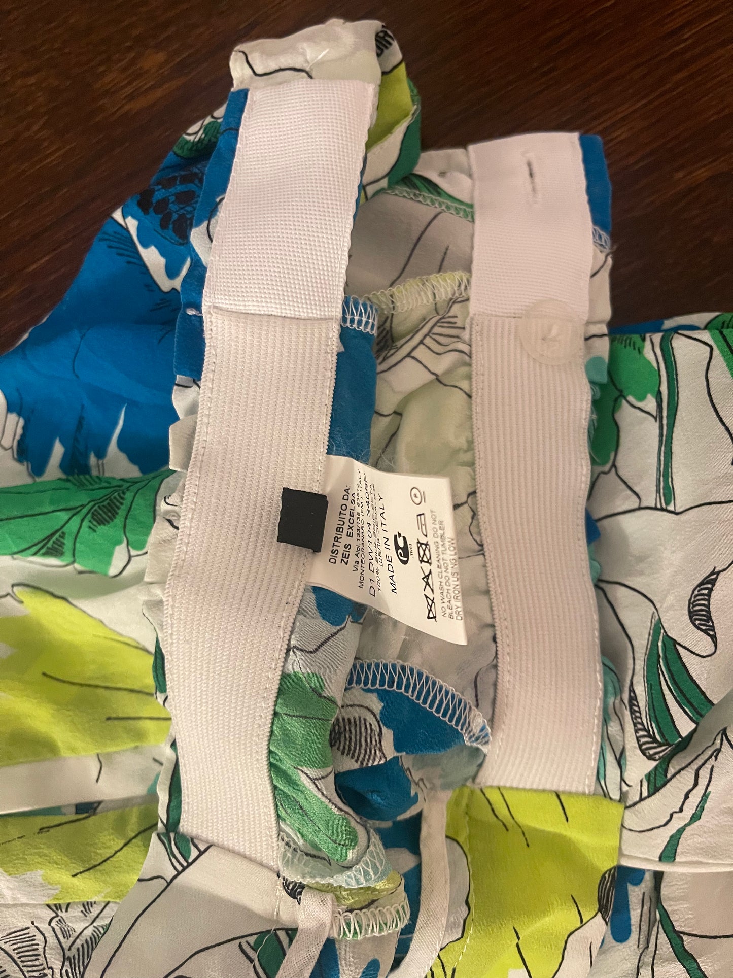 Y2K Dirk Bikkembergs Ankle Pants Trousers 100 % Silk Made in Italy Colourful Floral Botanical Pattern Elasticated Waist Size 40 / S