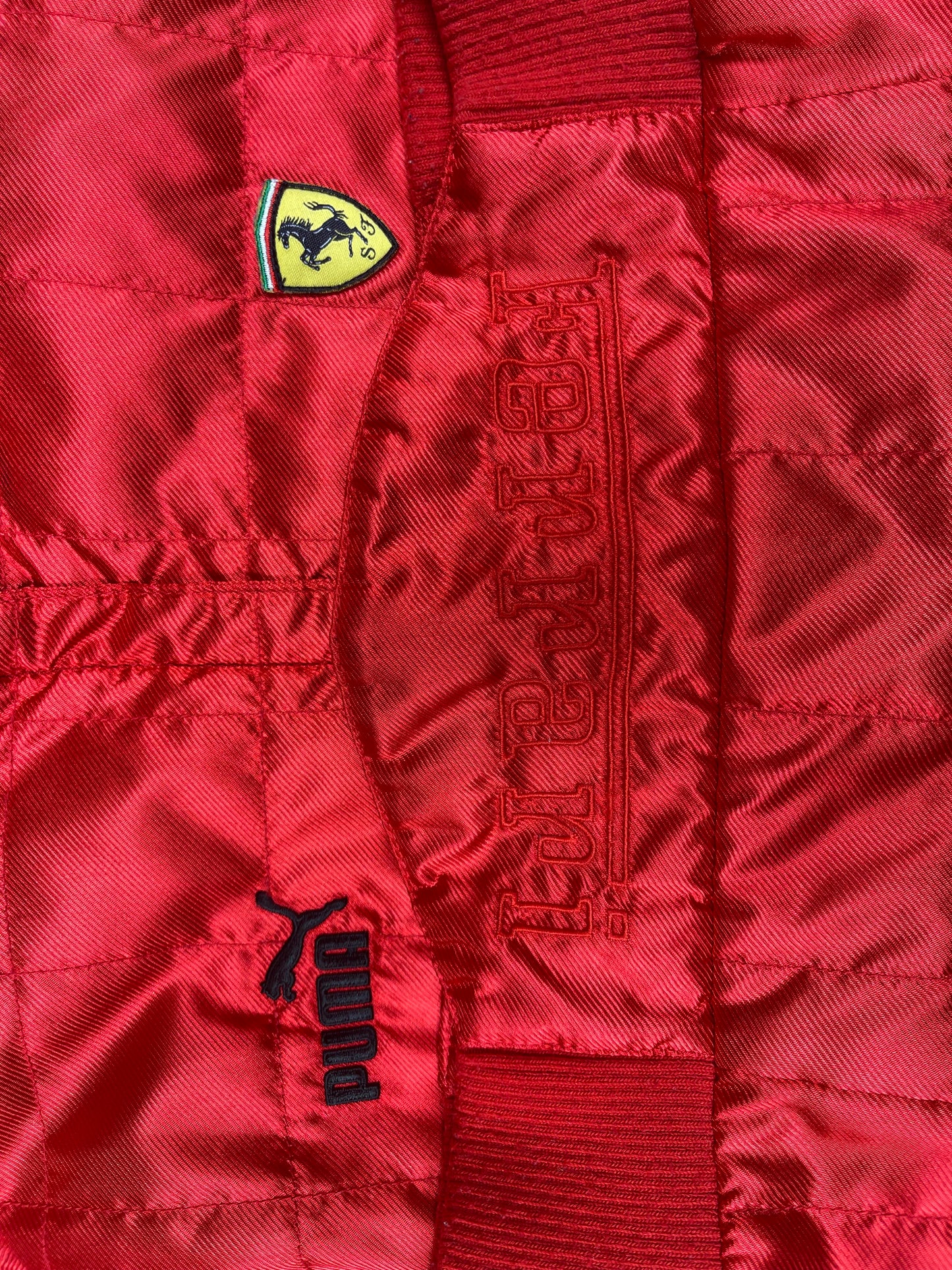 Y2K Puma Ferrari Racing Jacket Sample Red Shiny Size S