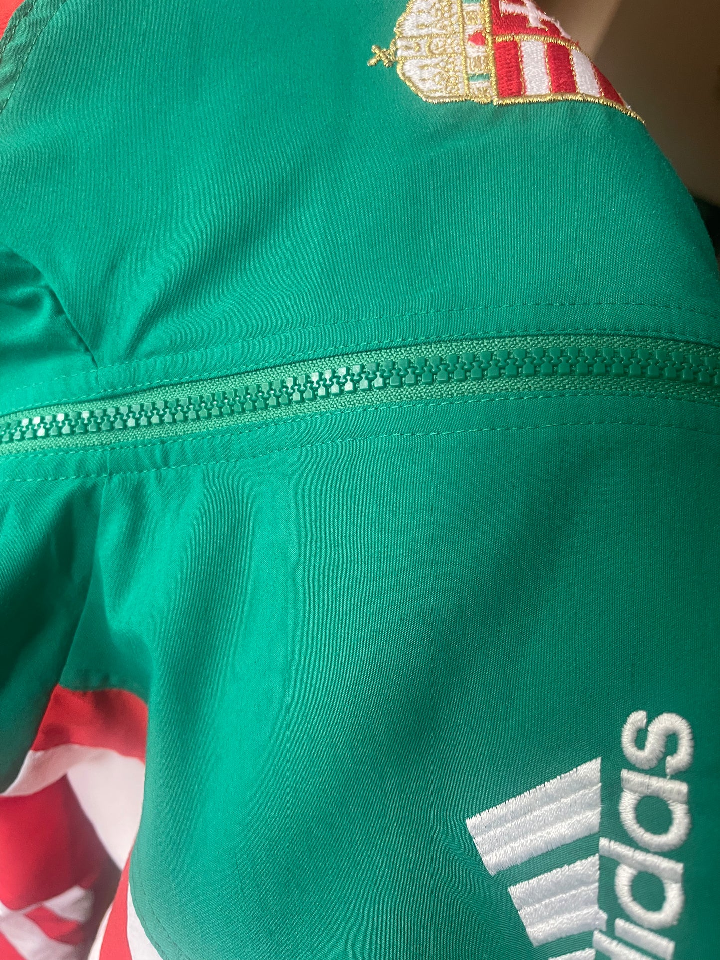 Vintage Hungary Adidas Football Jacket 1998 ? 1999 ? Magyar Labdarúgó Szövetség Soccer Red Green White Size M