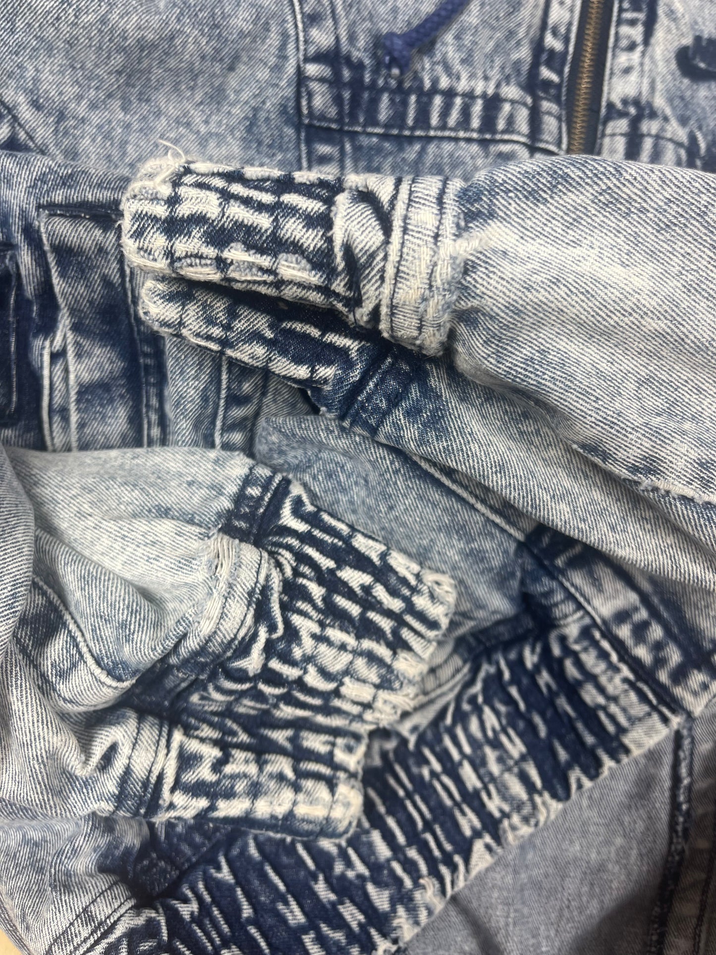 Vintage Nike Challenge Court Acid Washed Denim Jeans Jacket Tennis Andre Agassi John McEnroe Size M Made in Hong Kong